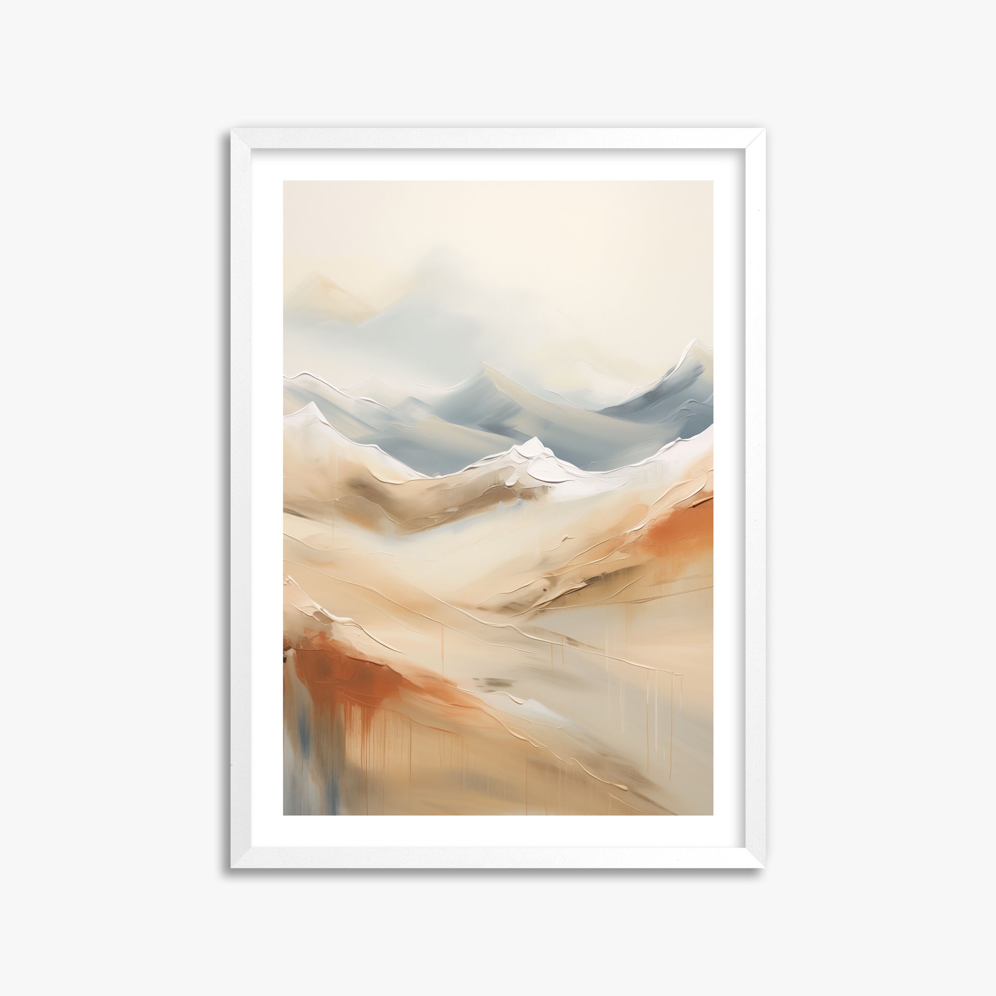 Serene Summit Haze, 50x70cm Whitek Framed Art Reproduction