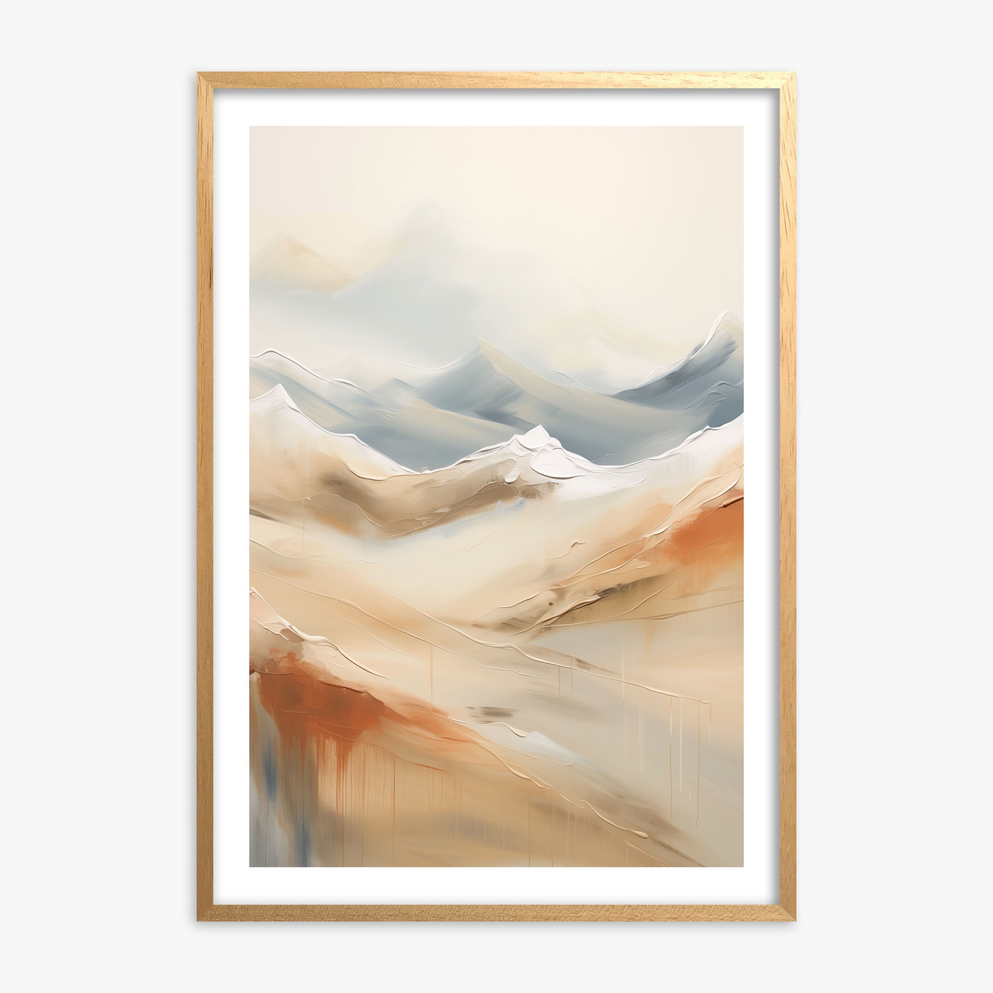 Serene Summit Haze, 70x100cm Oak Framed Art Reproduction