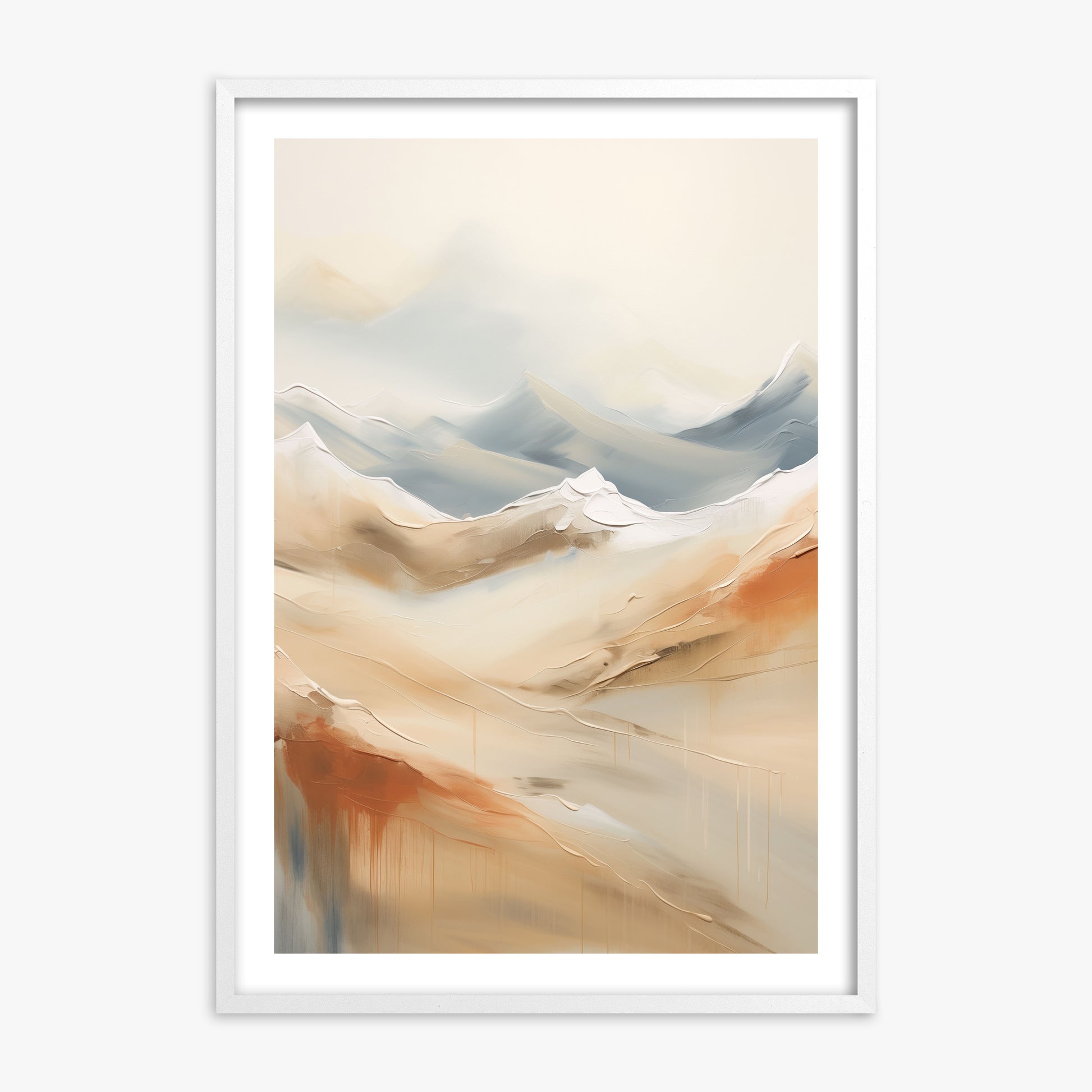 Serene Summit Haze, 70x100cm Whitek Framed Art Reproduction