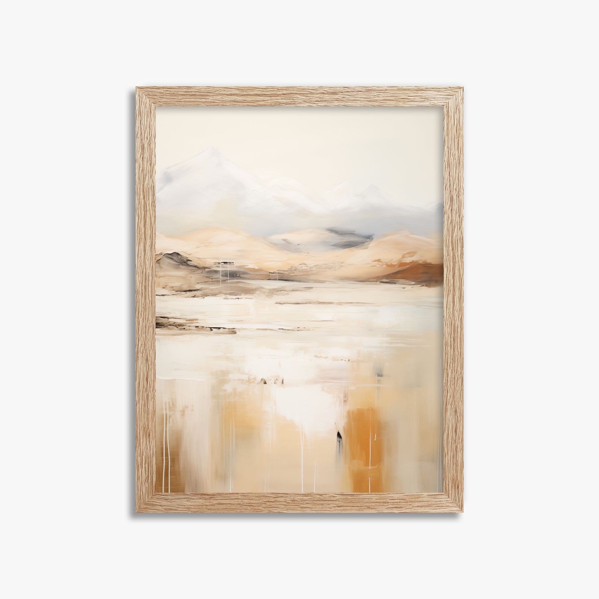 Reflected Dunes, 30x40cm Framed Poster With Raw Oak Frame