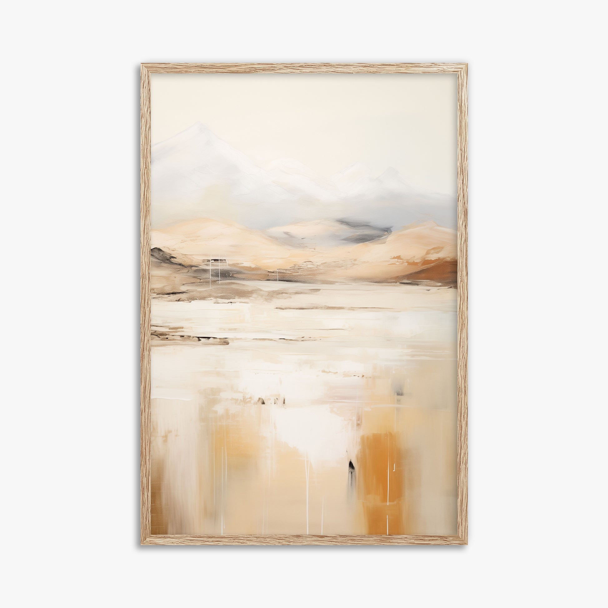 Reflected Dunes, 61x91cm Framed Poster With Raw Oak Frame