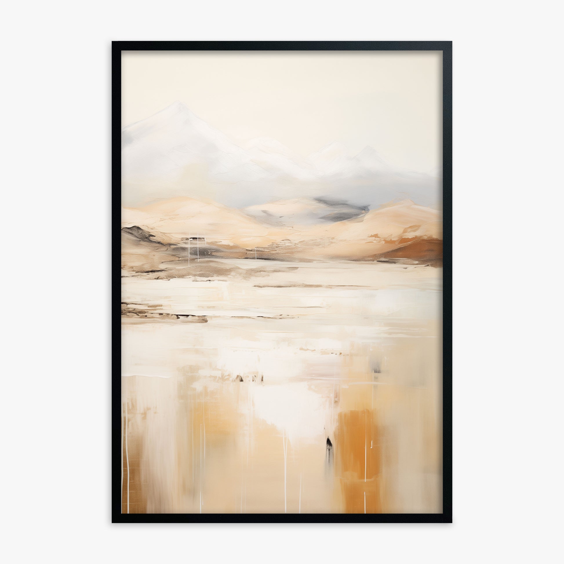 Reflected Dunes, Black Framed Poster With Black Frame