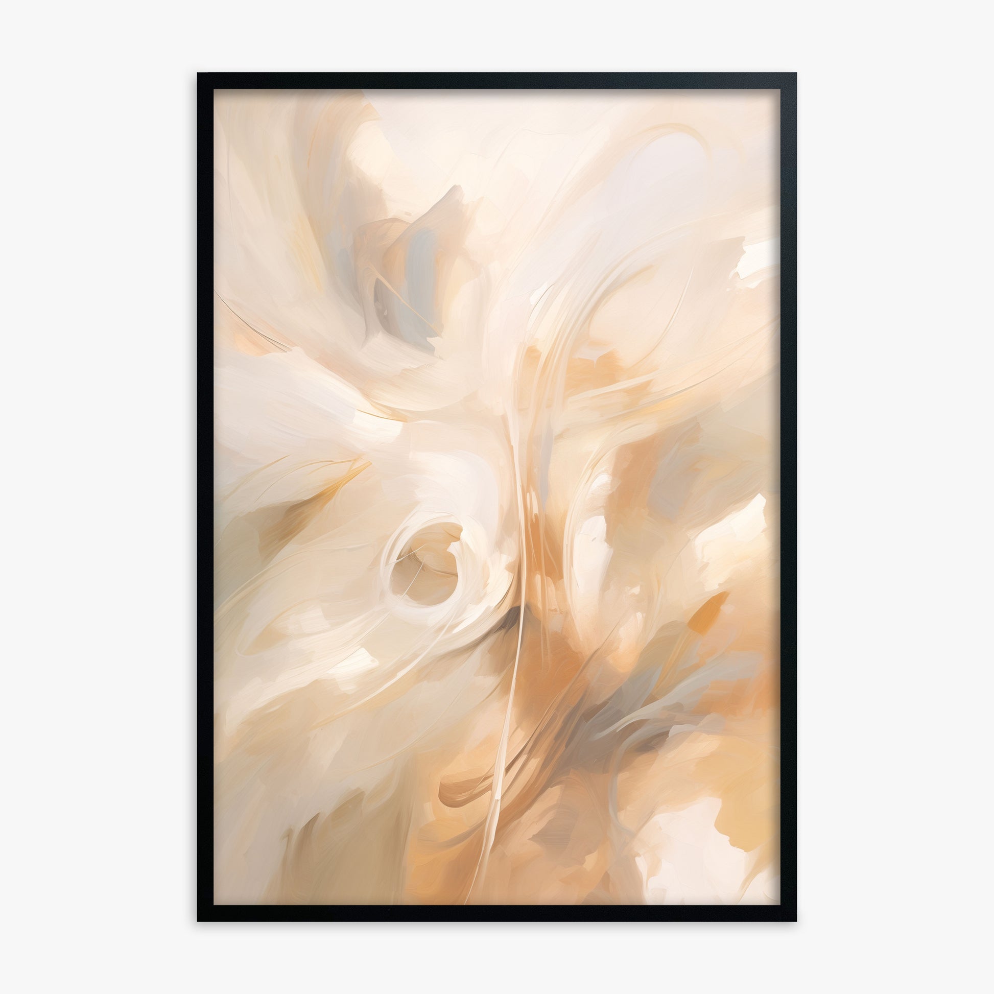 Whispering Currents, Black Framed Poster With Black Frame