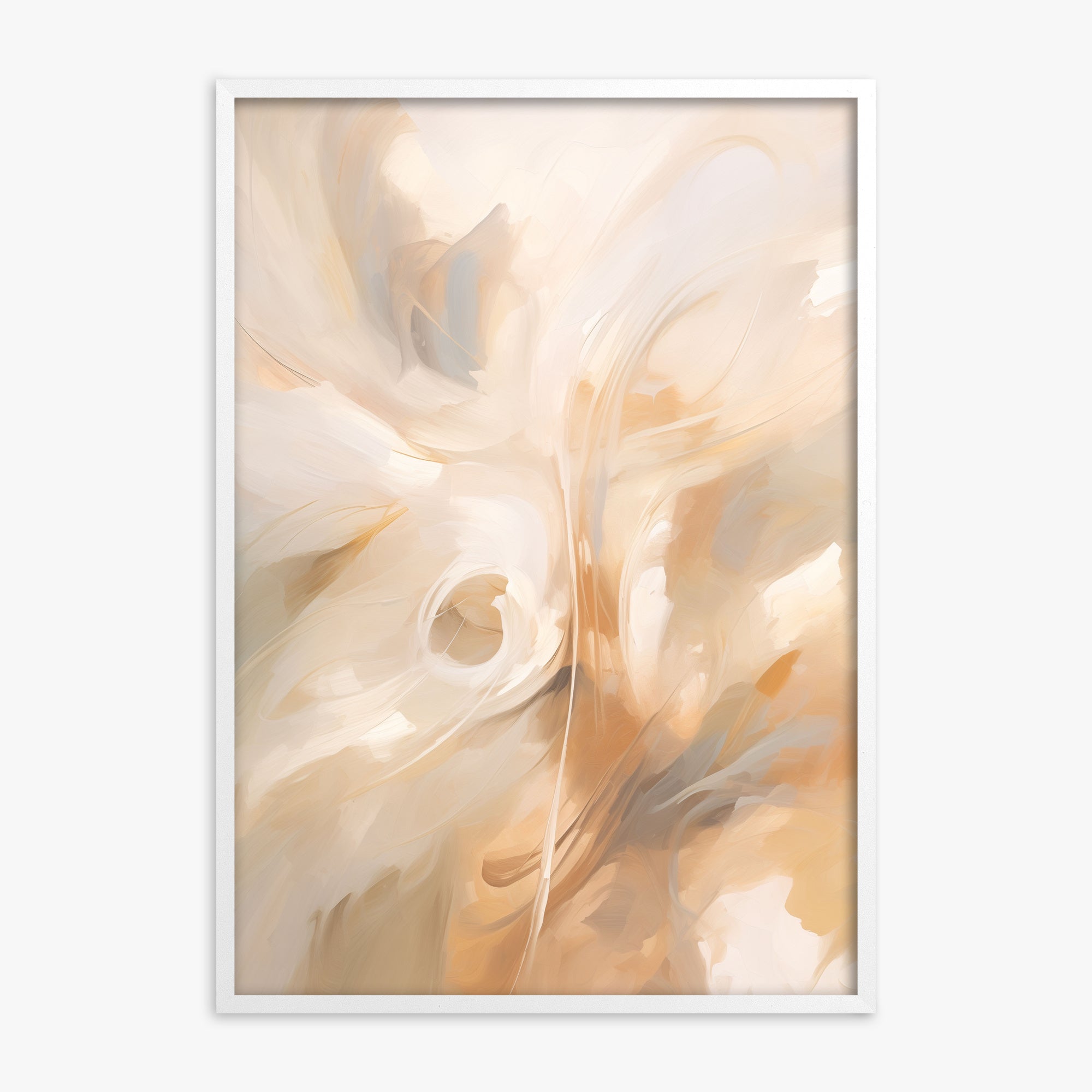 Whispering Currents, White Framed Poster With White Frame