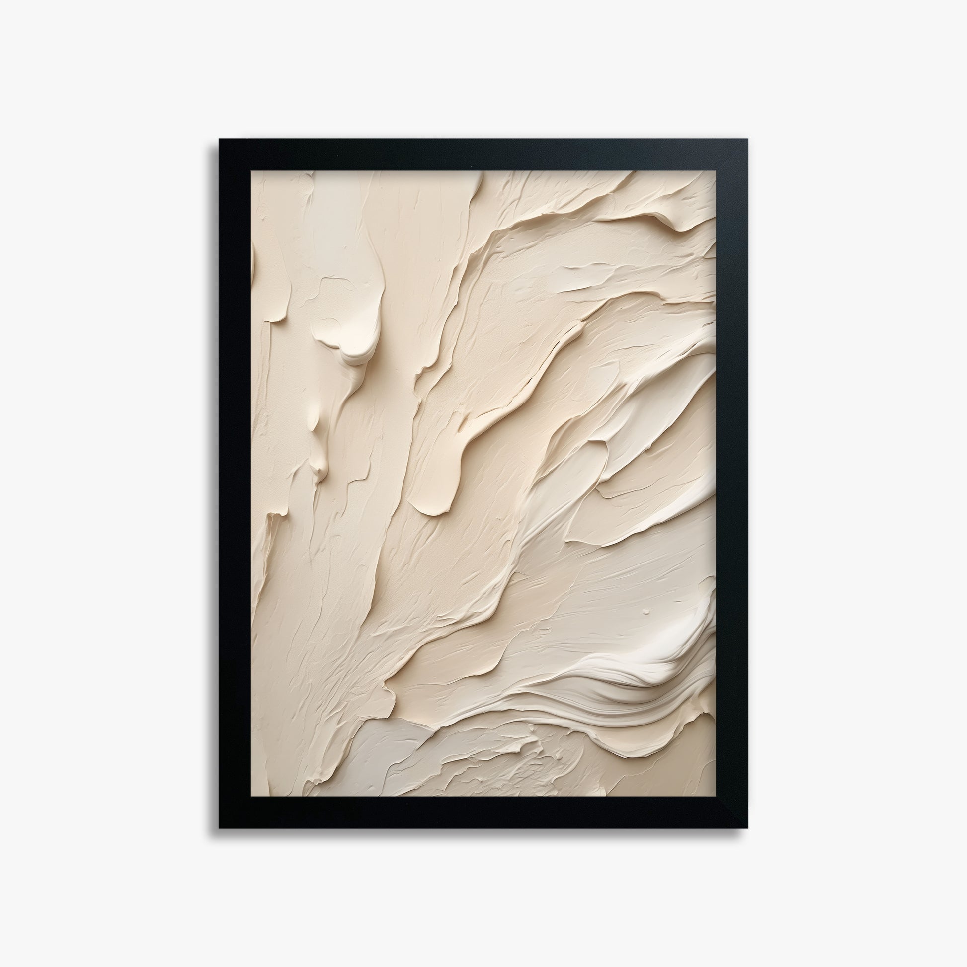 Creamy Cascade, 30x40cm Framed Poster With Black Frame