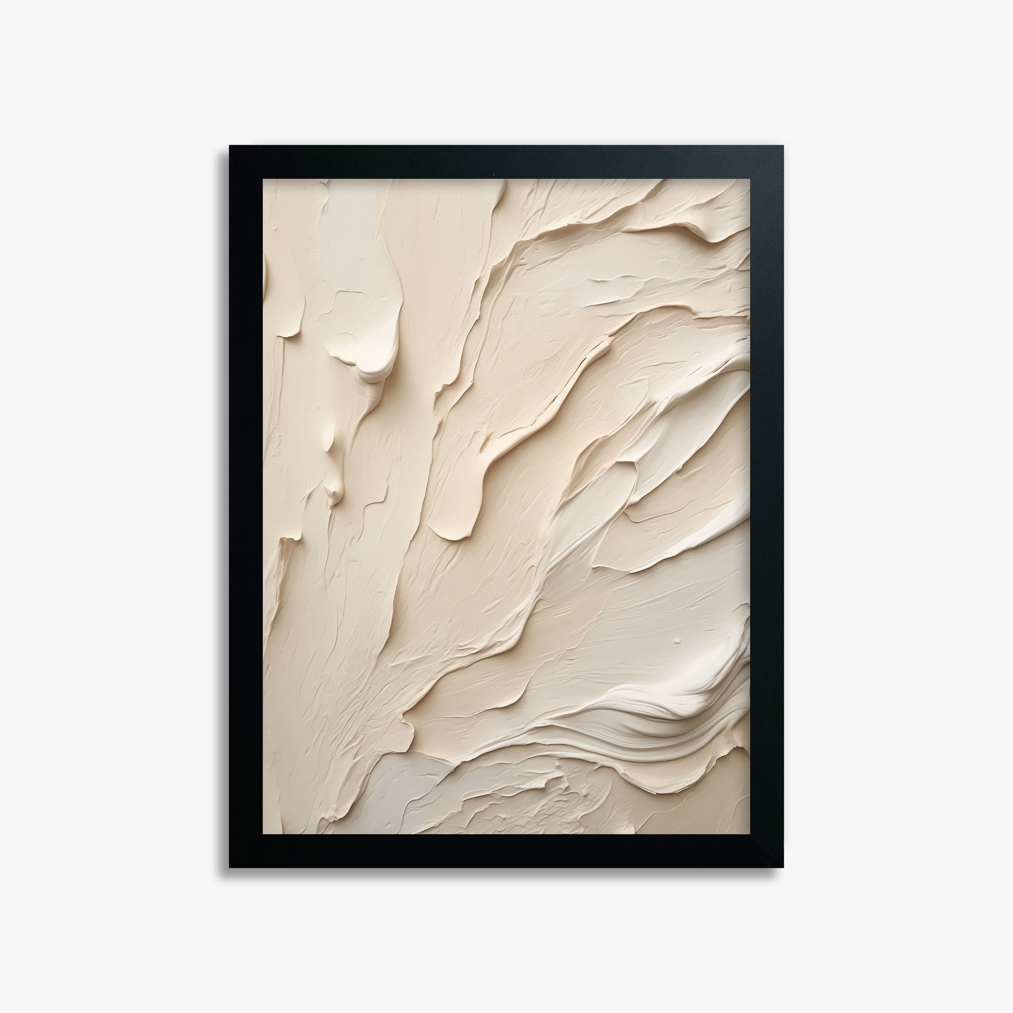 Creamy Cascade, 30x40cm Framed Poster With Black Frame
