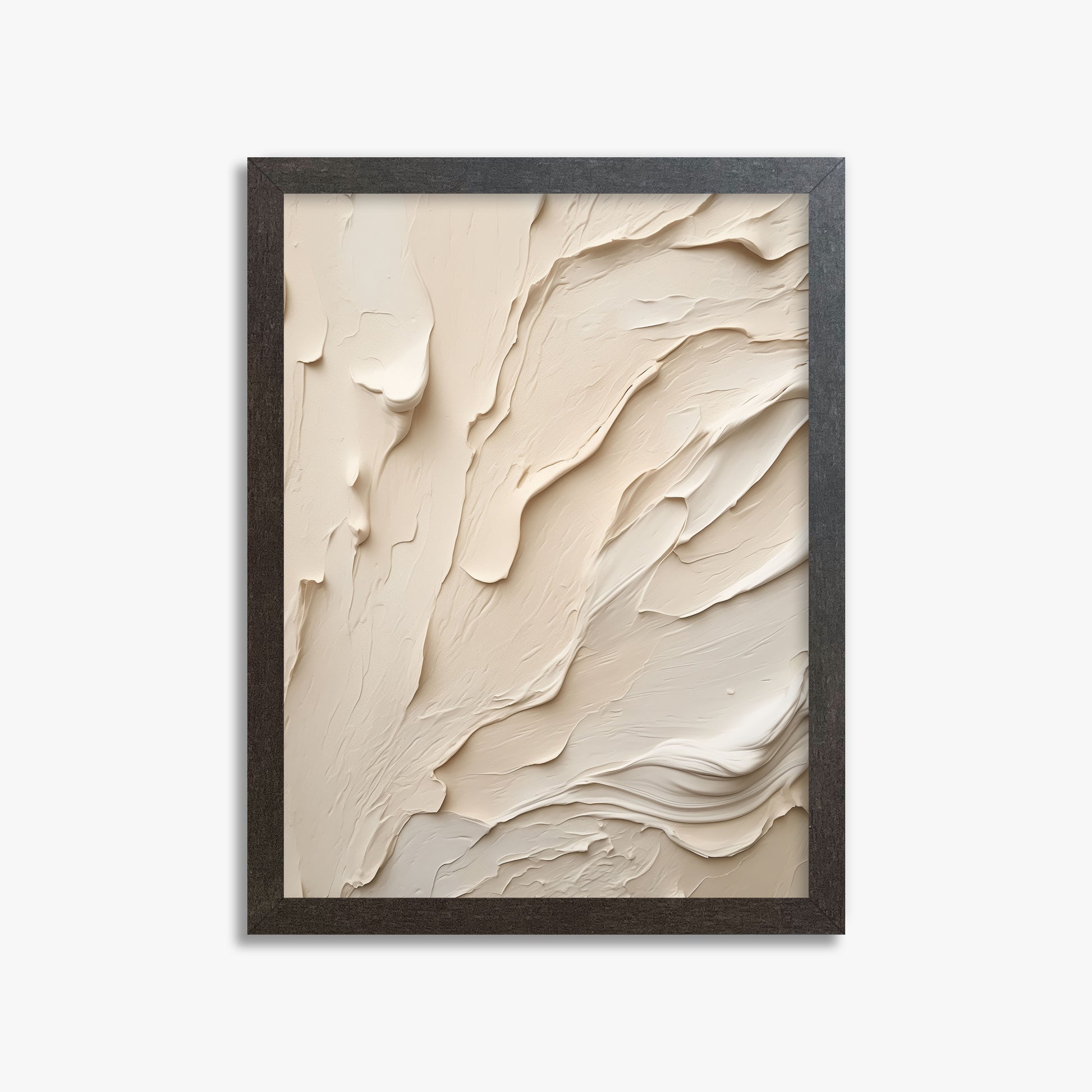 Creamy Cascade, 30x40cm Framed Art Reproduction With Espresso Frame