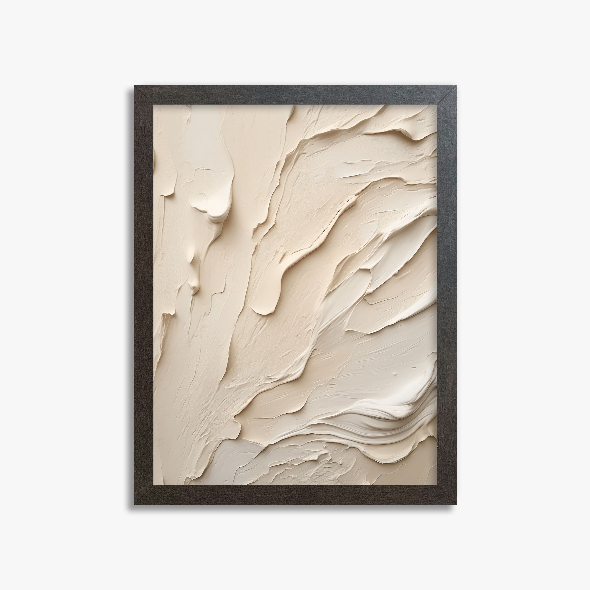 Creamy Cascade, 30x40cm Framed Art Reproduction With Espresso Frame