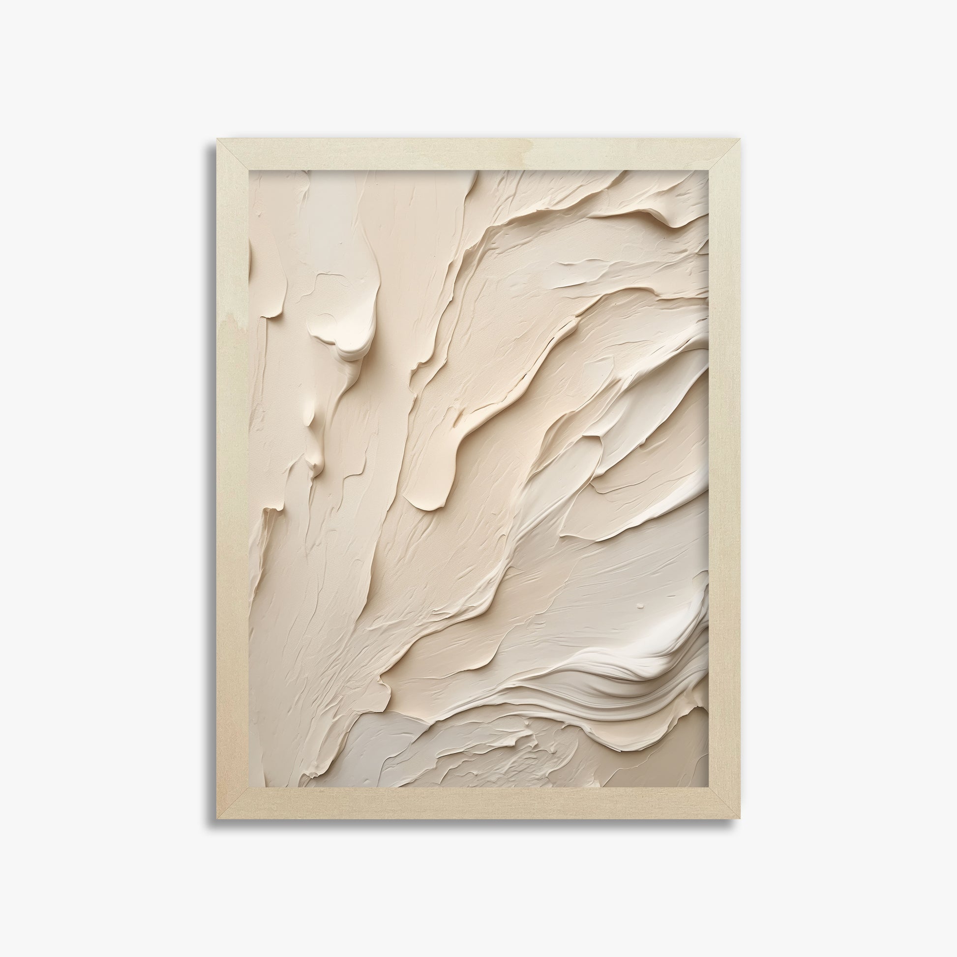 Creamy Cascade, 30x40cm Framed Art Reproduction With Lime Wood Frame