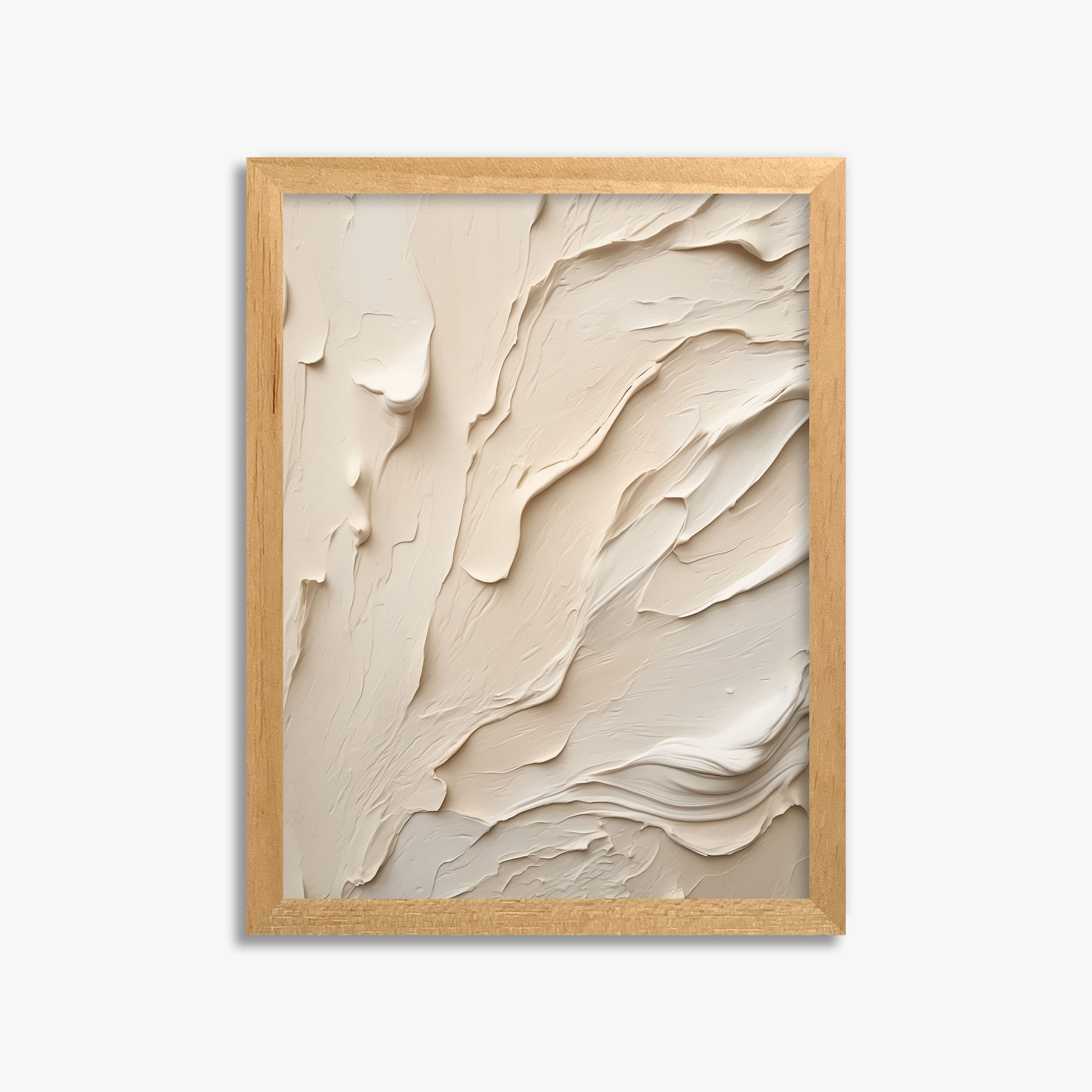 Creamy Cascade, 30x40cm Framed Poster With Oak Frame
