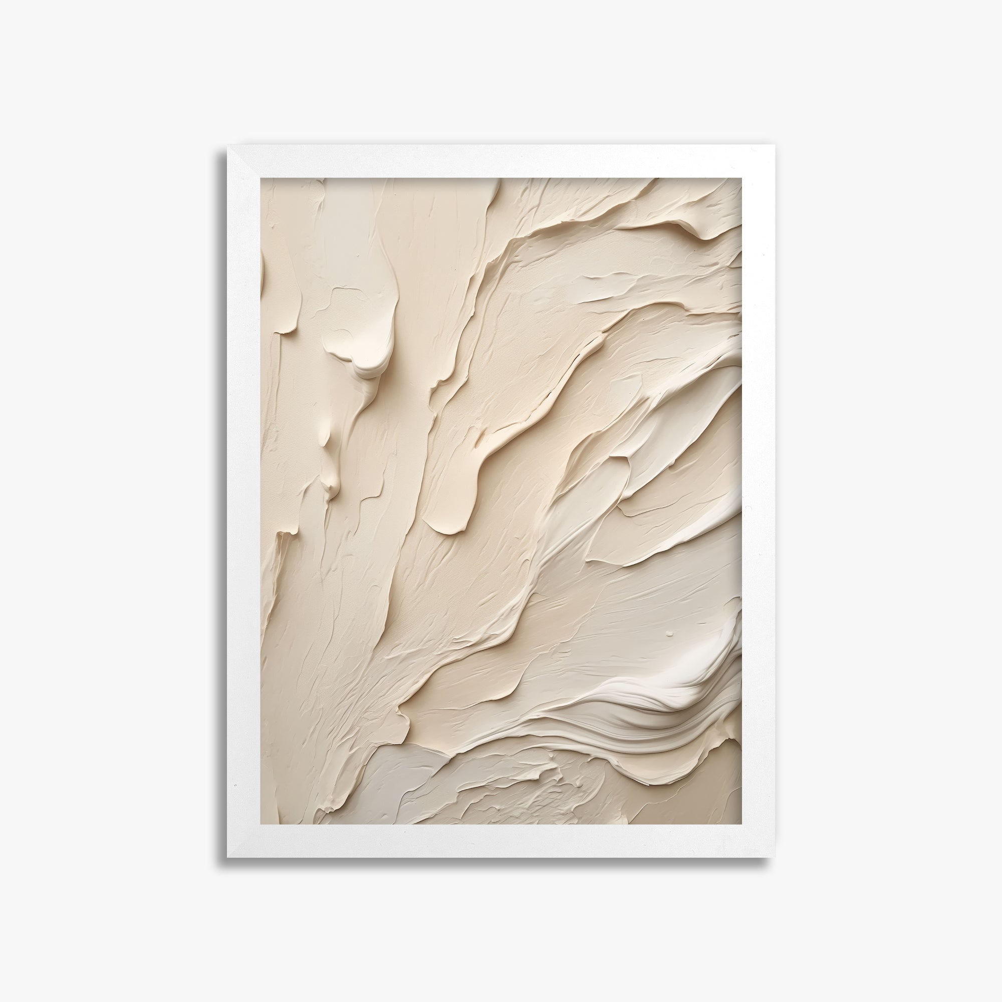 Creamy Cascade, 30x40cm Framed Poster With White Frame