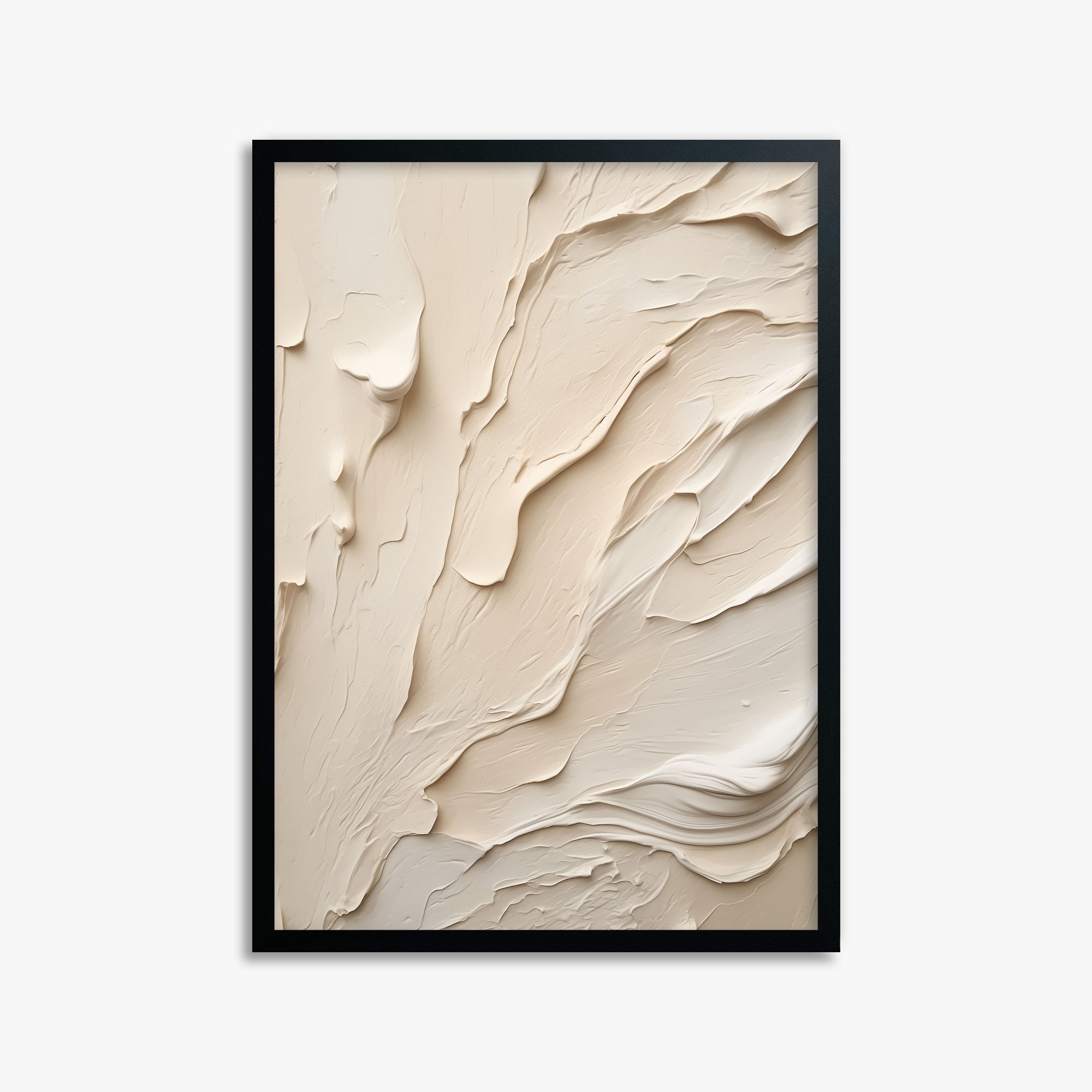 Creamy Cascade, 50x70cm Framed Poster With Black Frame