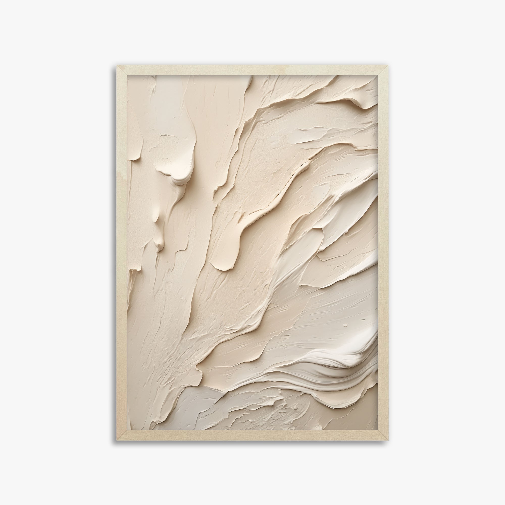 Creamy Cascade, 50x70cm Framed Art Reproduction With Lime Wood Frame