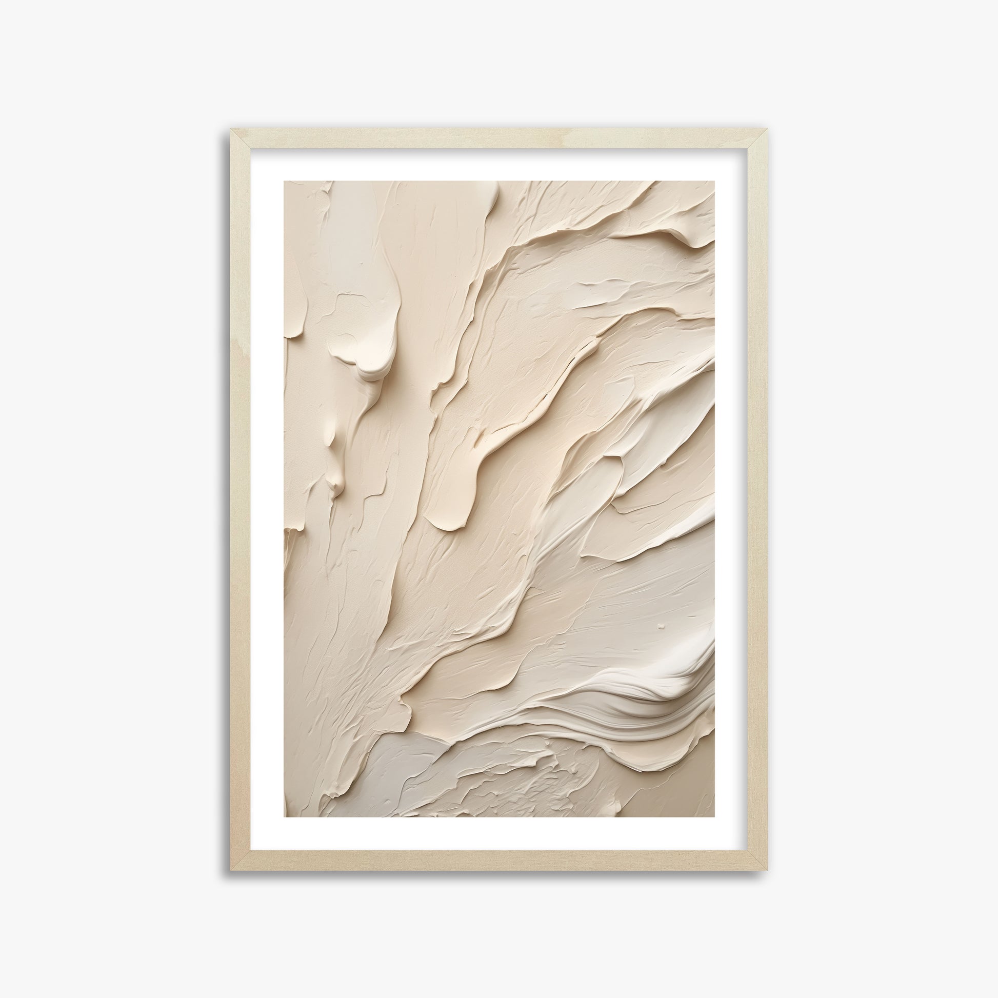 Creamy Cascade, 50x70cm Framed Art Reproduction With Lime Wood Frame