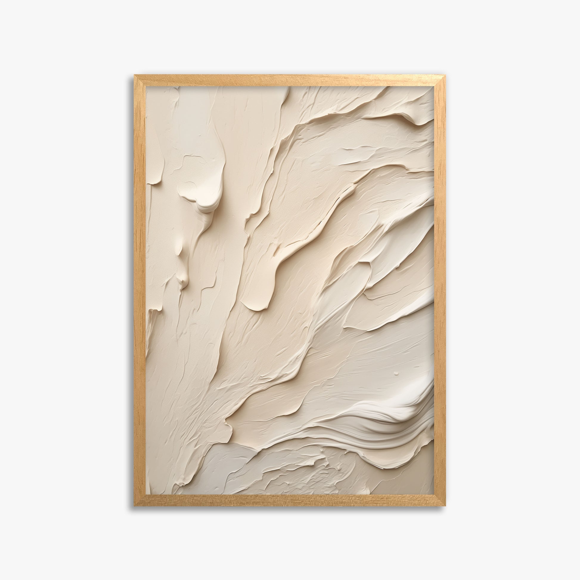 Creamy Cascade, 50x70cm Framed Poster With Oak Frame