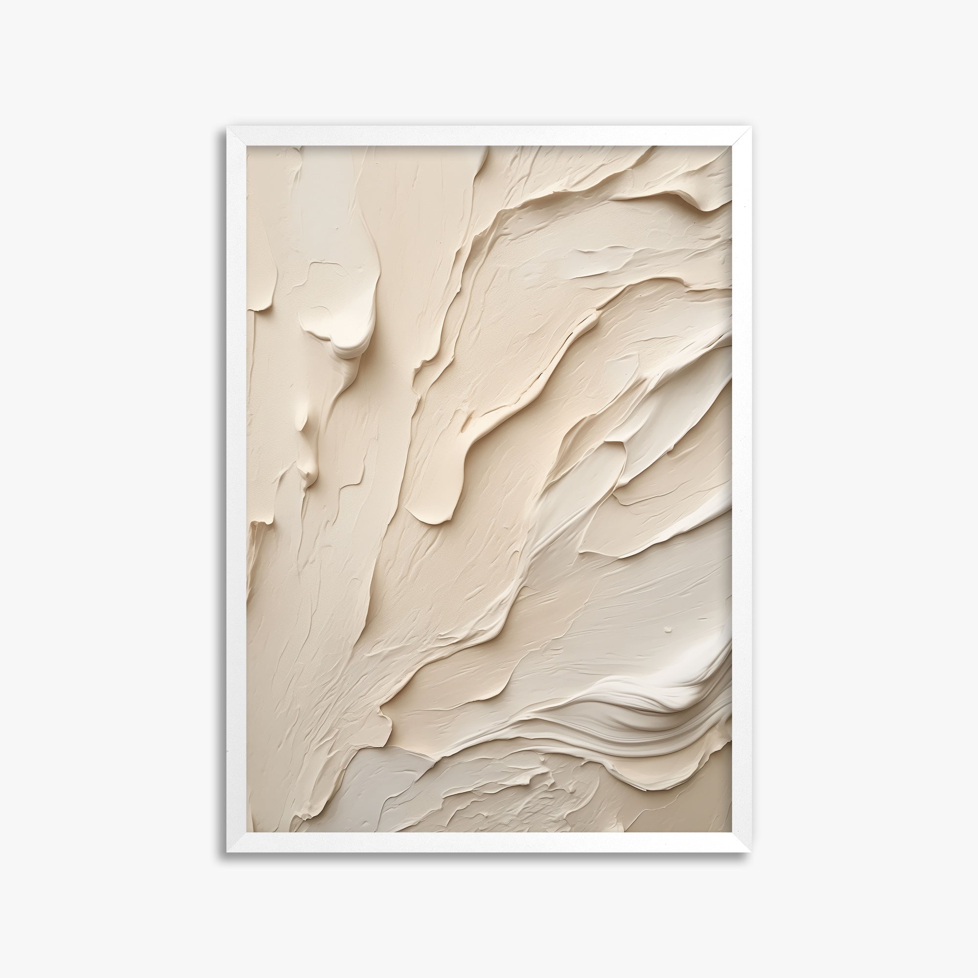 Creamy Cascade, 50x70cm Framed Poster With White Frame