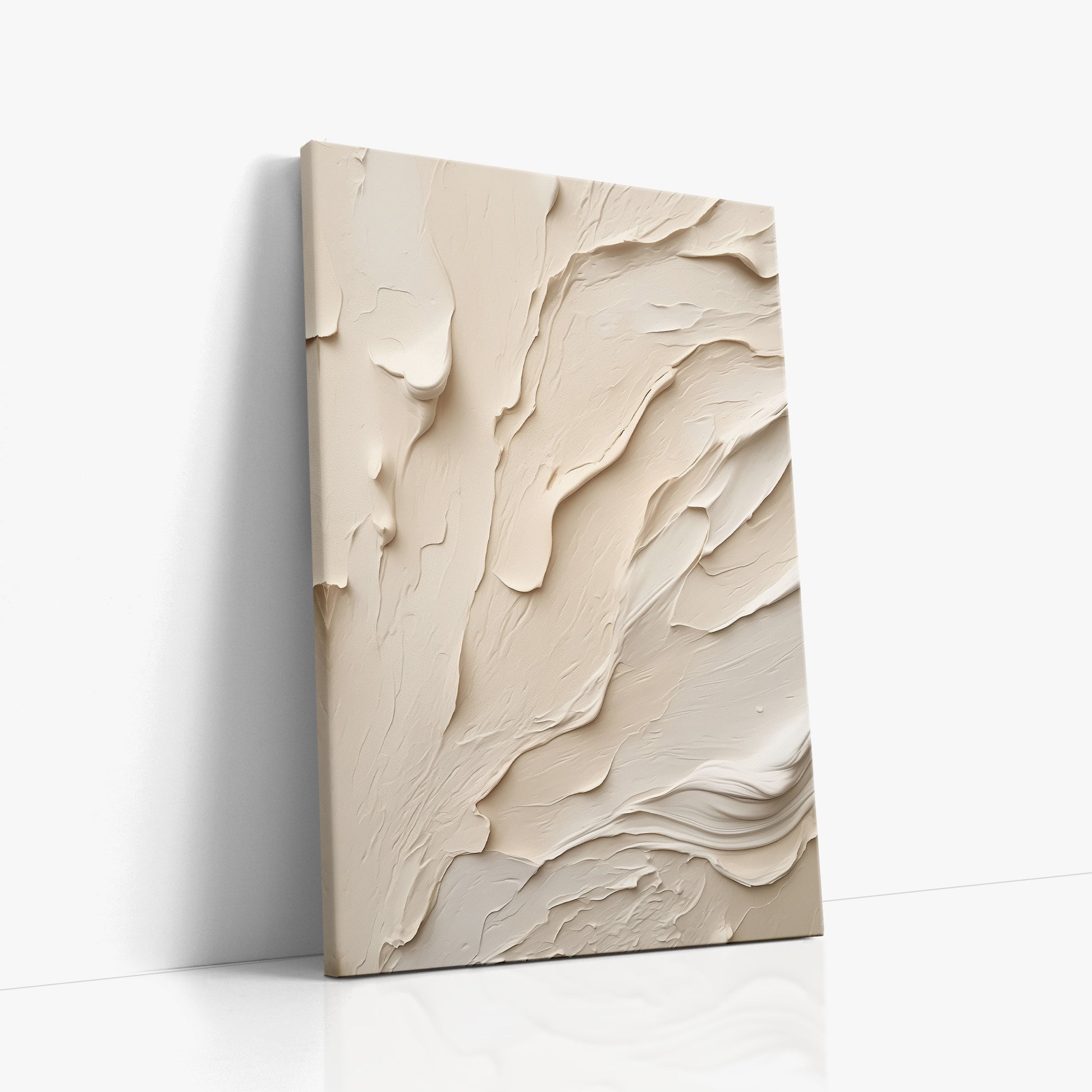 Creamy Cascade, 60x90cm Satin Canvas Art Reproduction Left Angle