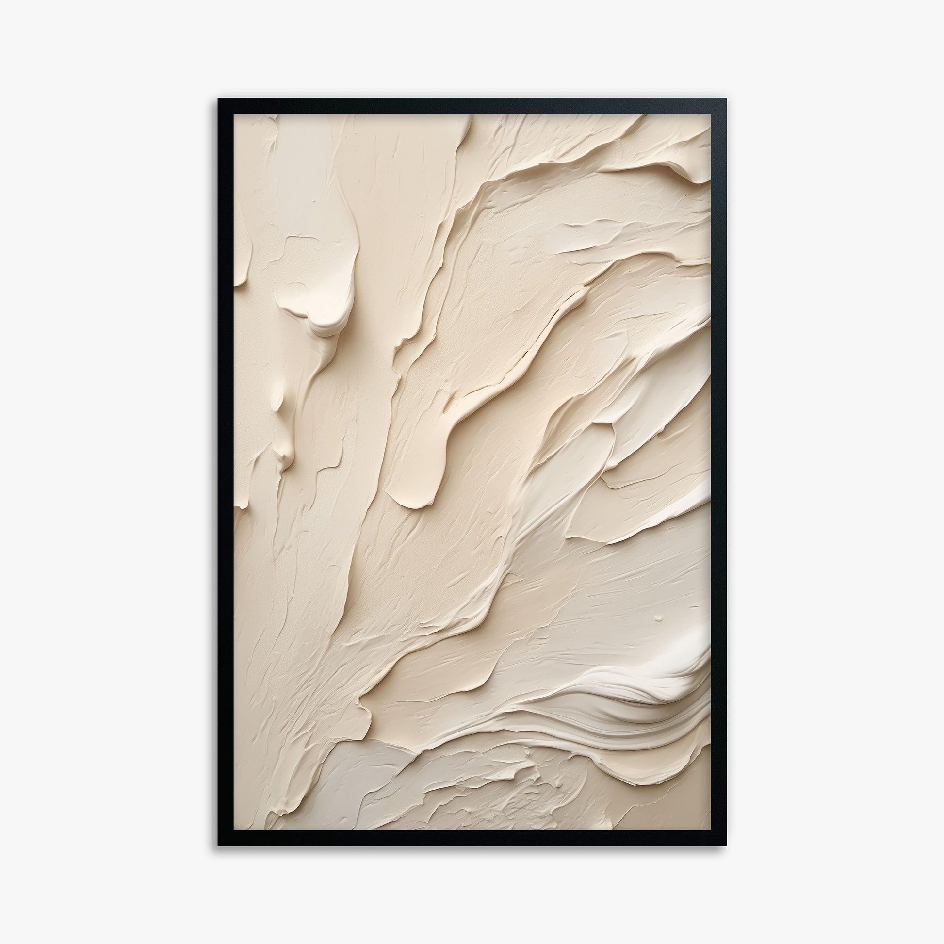 Creamy Cascade, 61x91cm Framed Poster With Black Frame