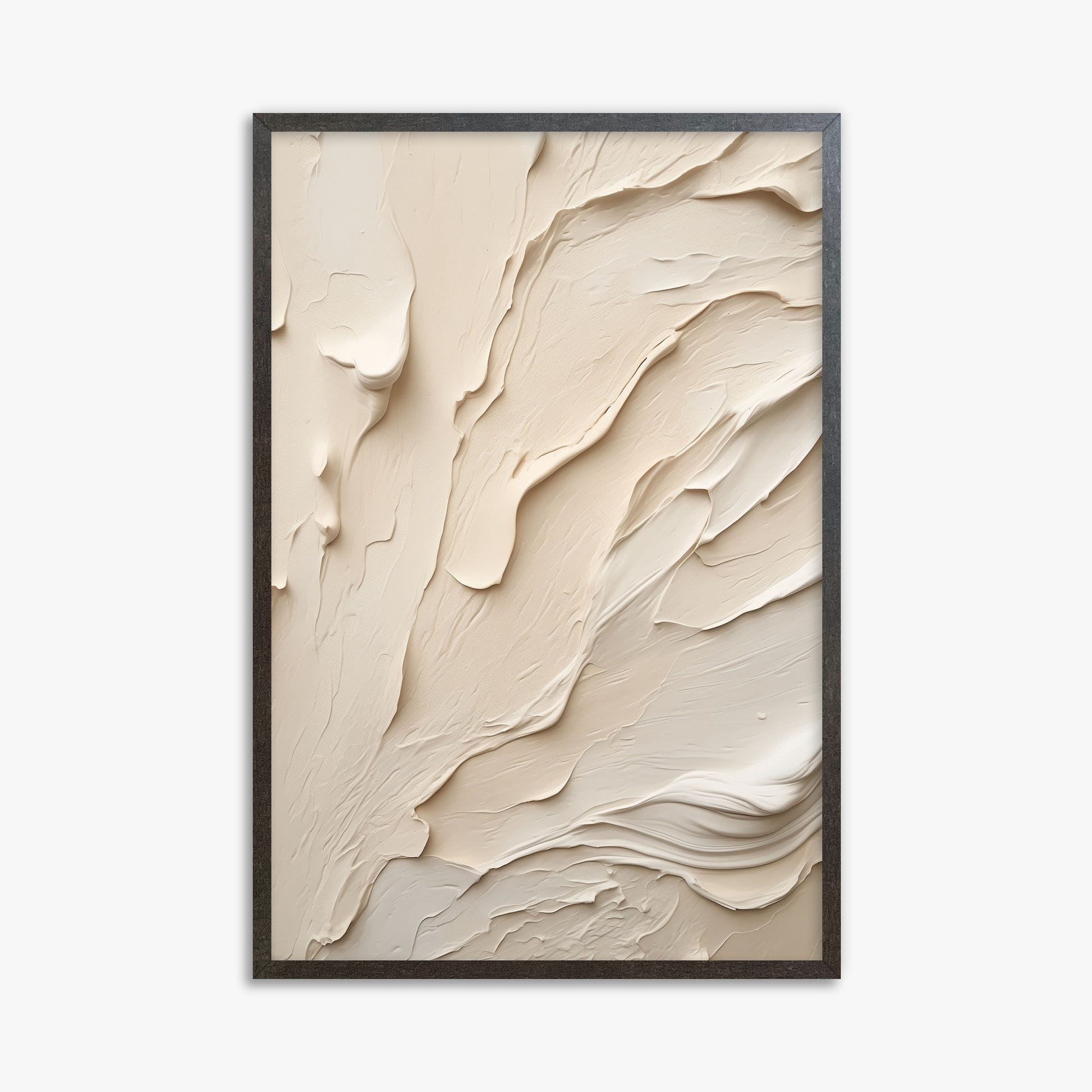 Creamy Cascade, 61x91cm Framed Art Reproduction With Espresso Frame