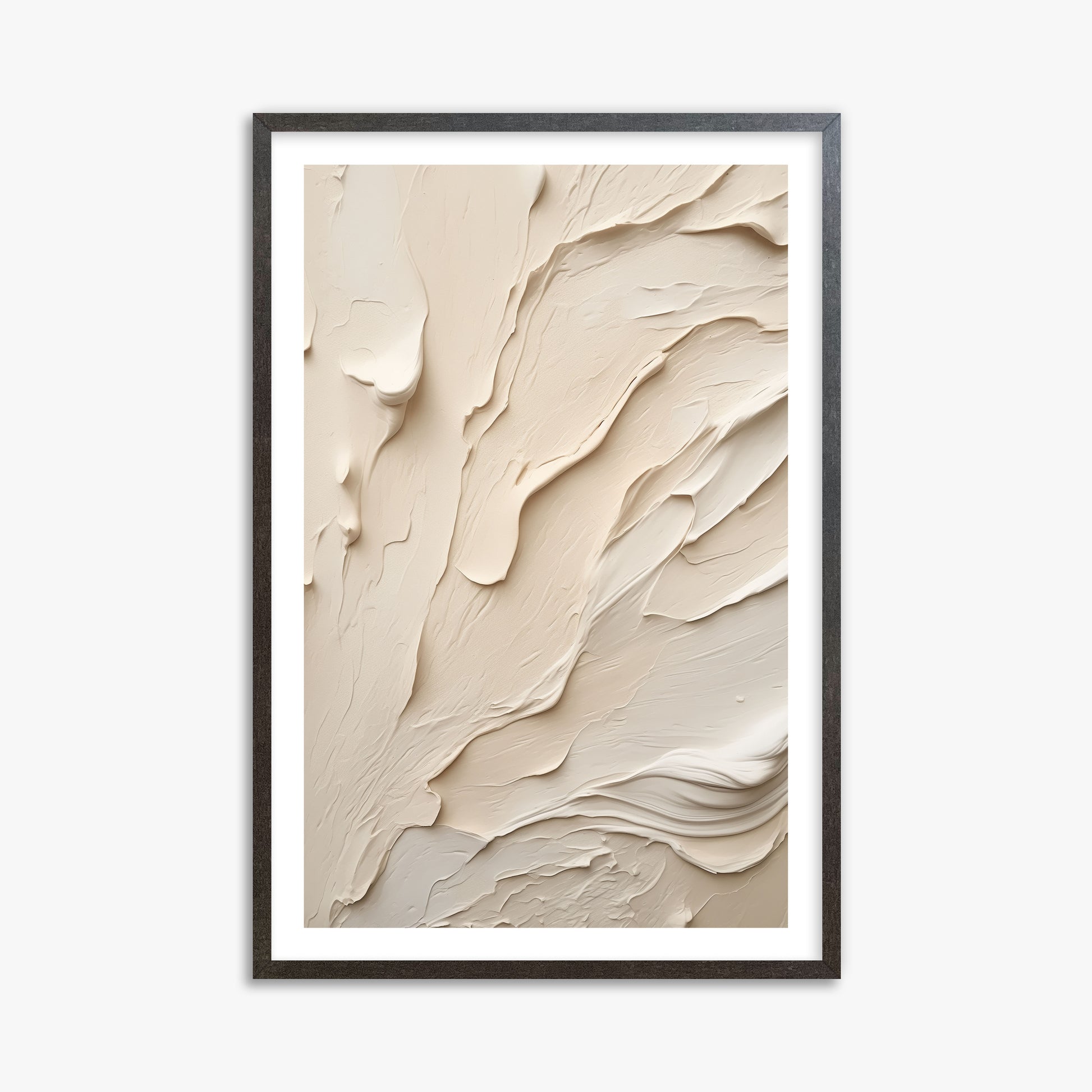 Creamy Cascade, 61x91cm Framed Art Reproduction With Espresso Frame