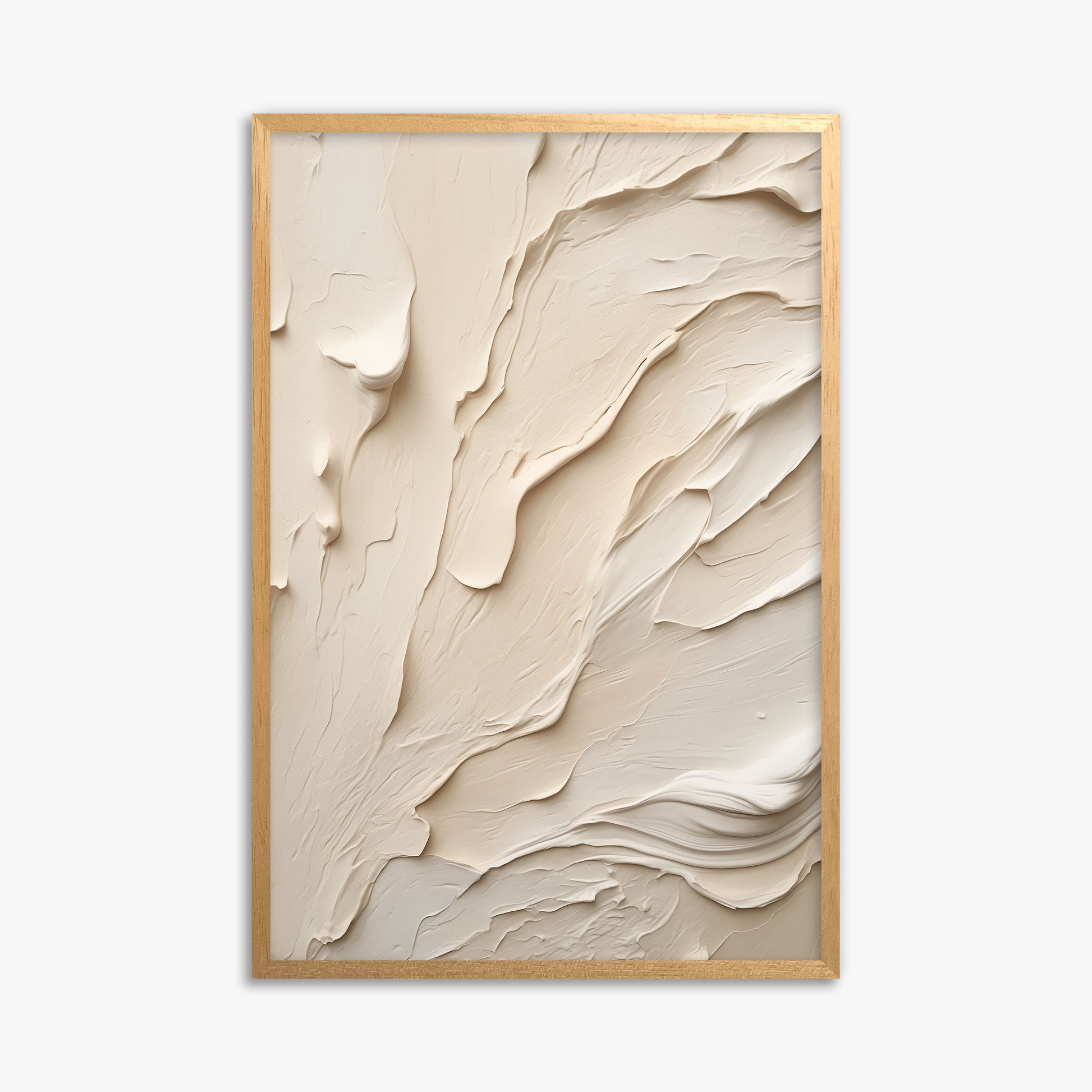 Creamy Cascade, 61x91cm Framed Poster With Oak Frame