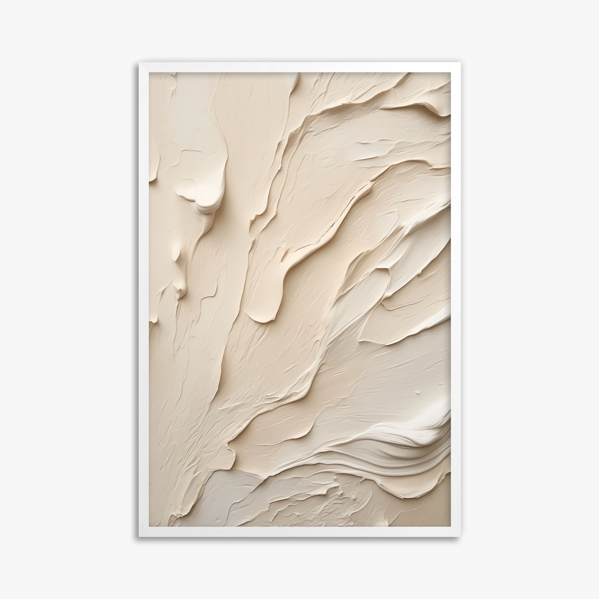 Creamy Cascade, 61x91cm Framed Poster With White Frame