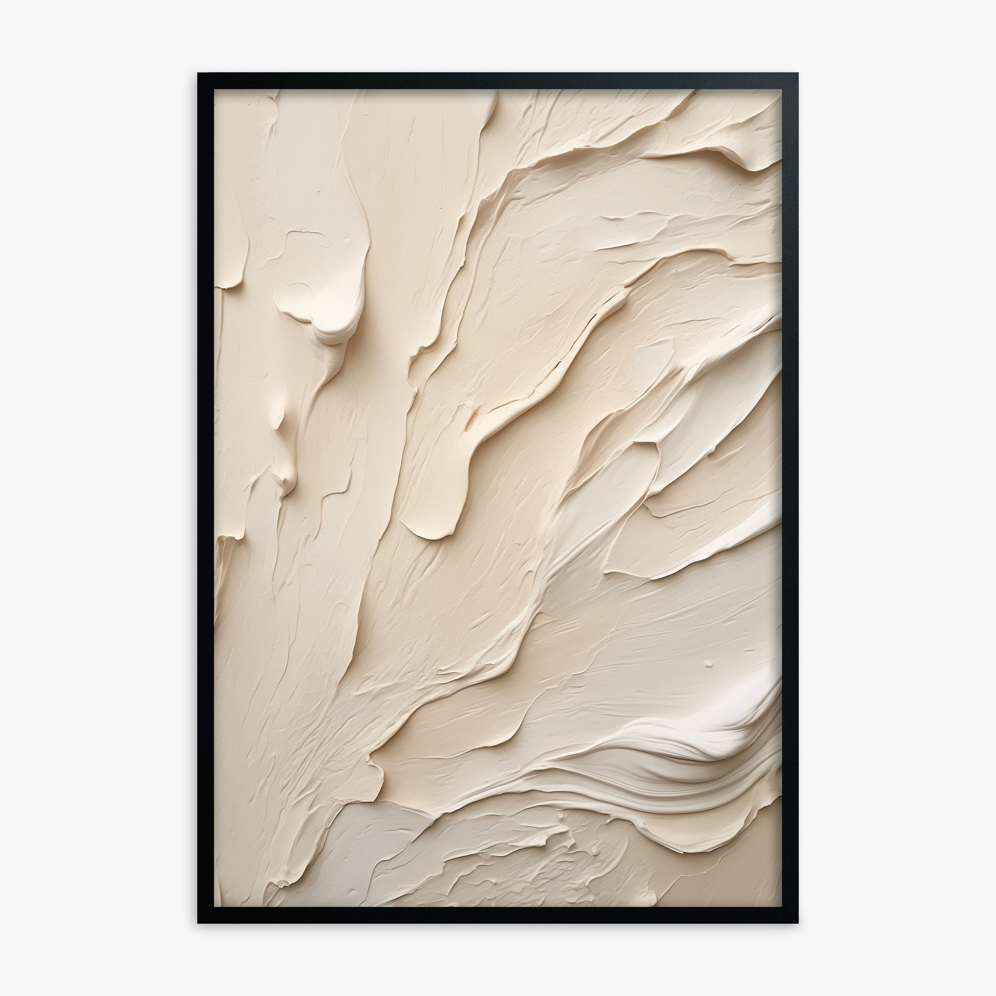 Creamy Cascade, Black Framed Poster With Black Frame