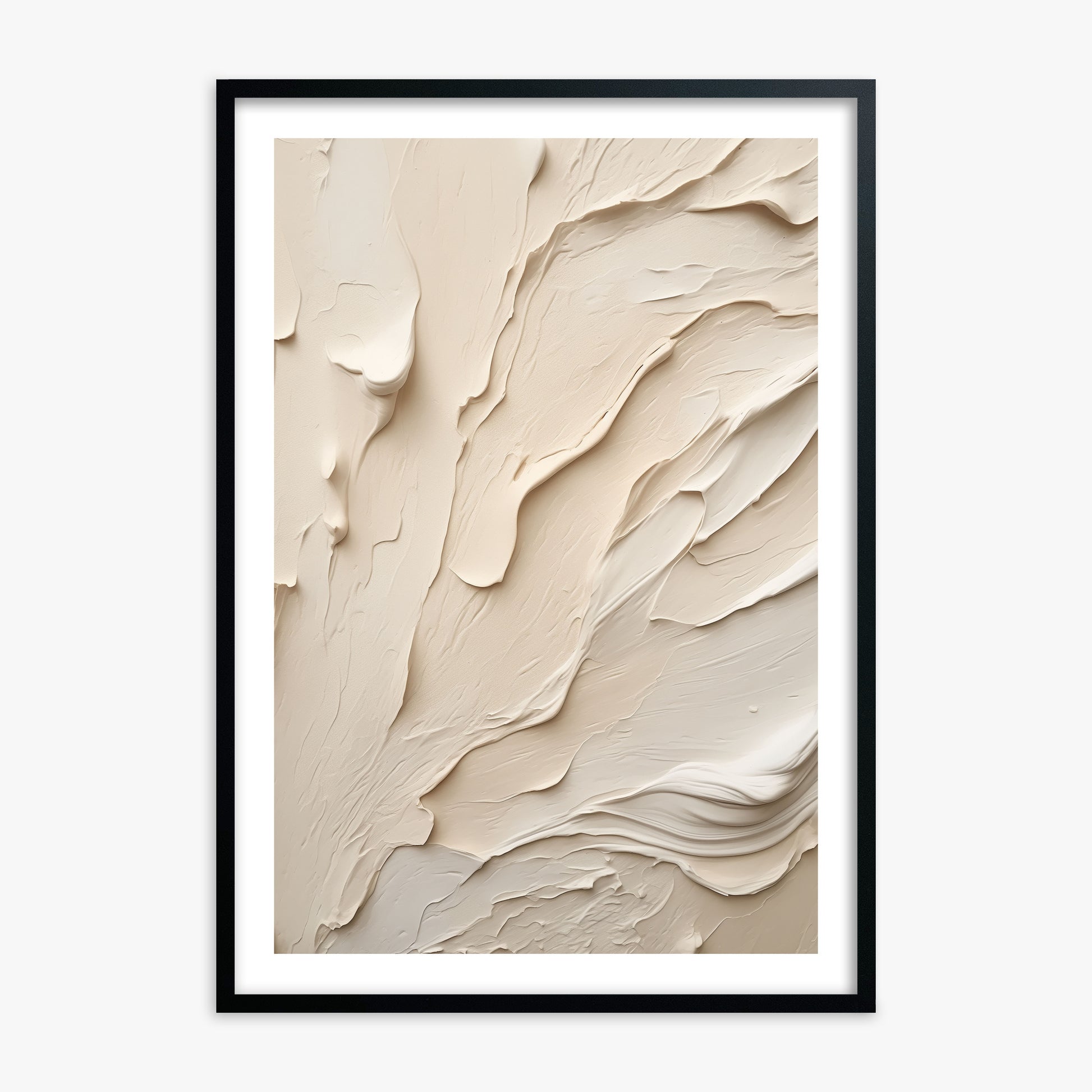 Creamy Cascade, Black Framed Poster With Black Frame