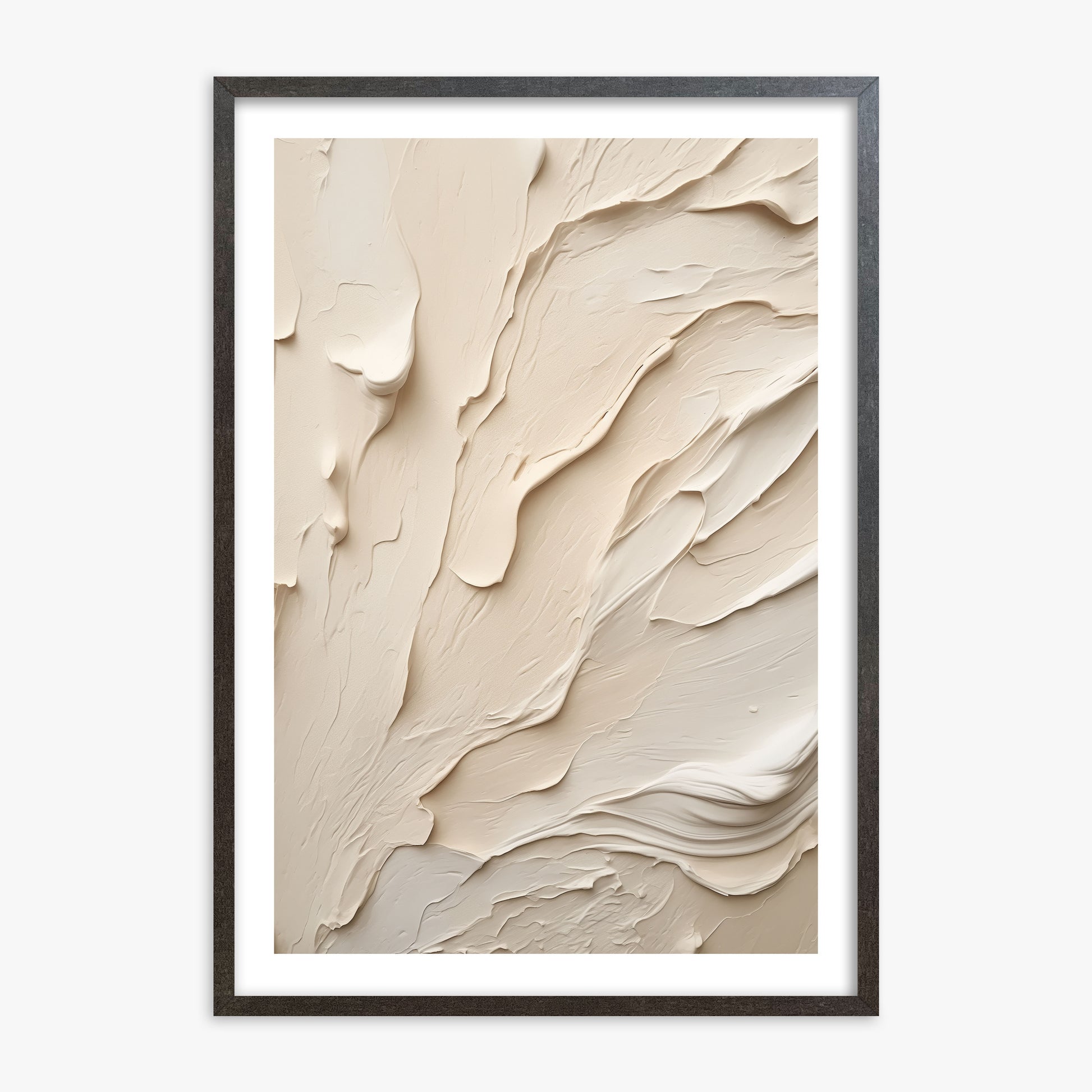 Creamy Cascade, 70x100cm Framed Art Reproduction With Espresso Frame