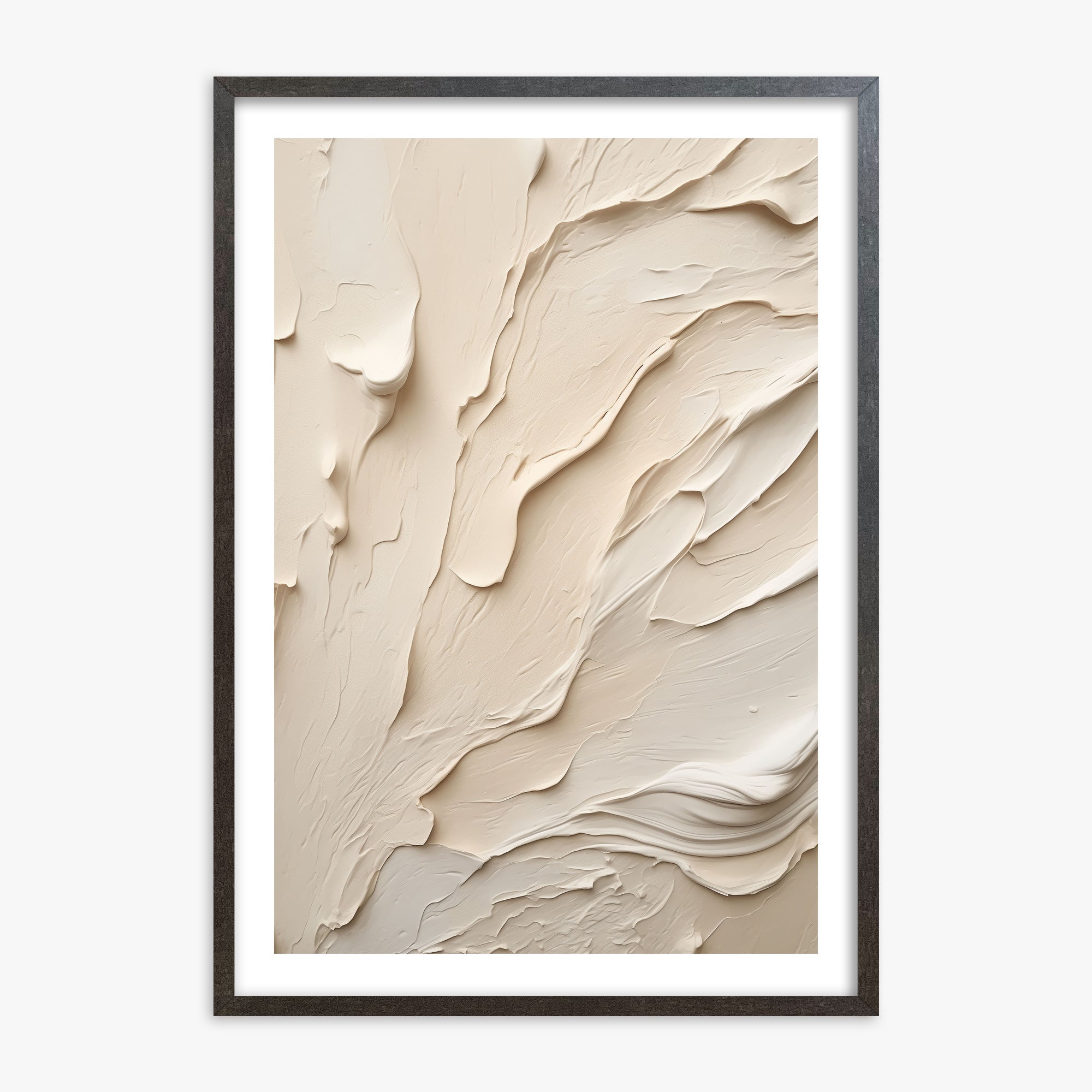 Creamy Cascade, 70x100cm Framed Art Reproduction With Espresso Frame