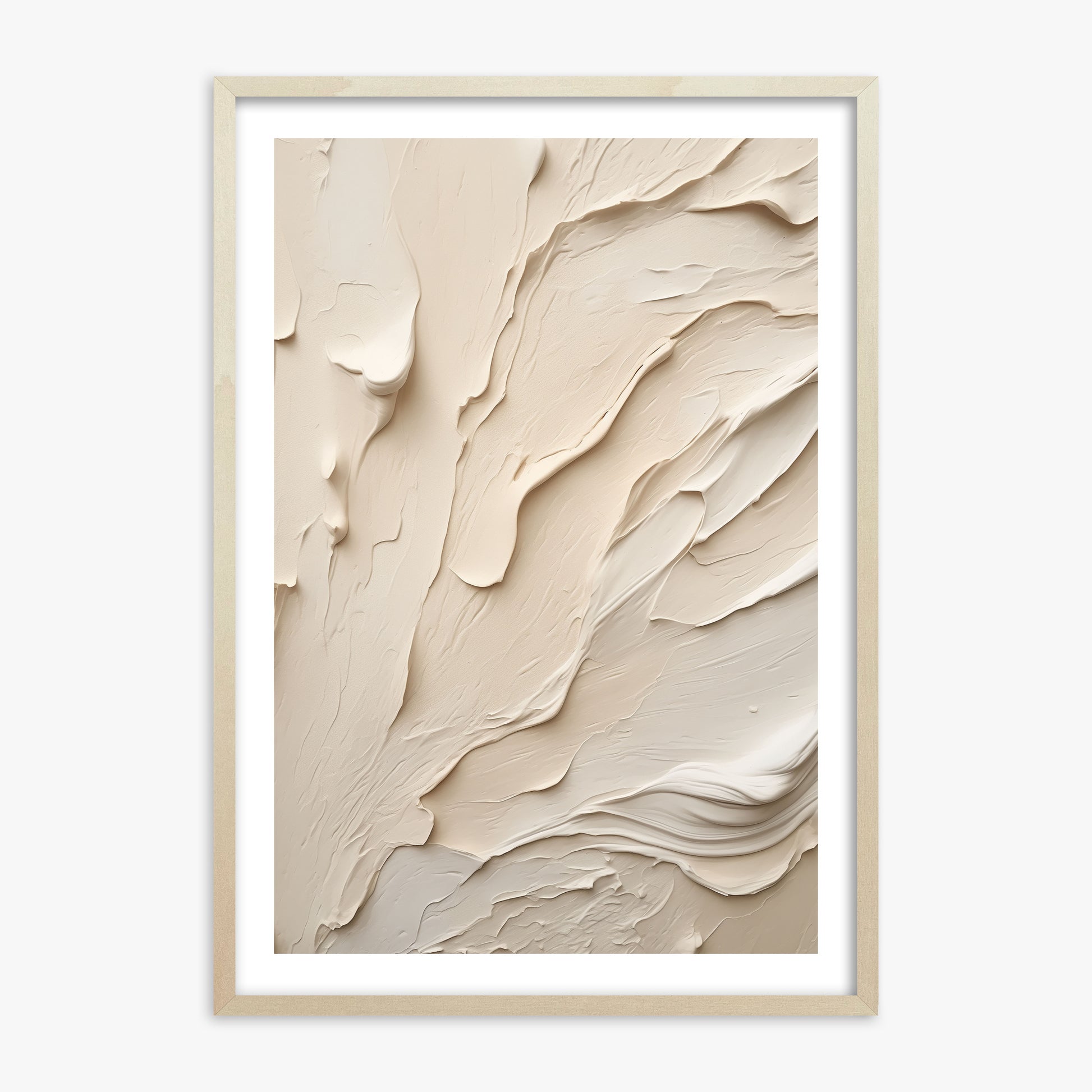 Creamy Cascade, 70x100cm Framed Art Reproduction With Lime Wood Frame