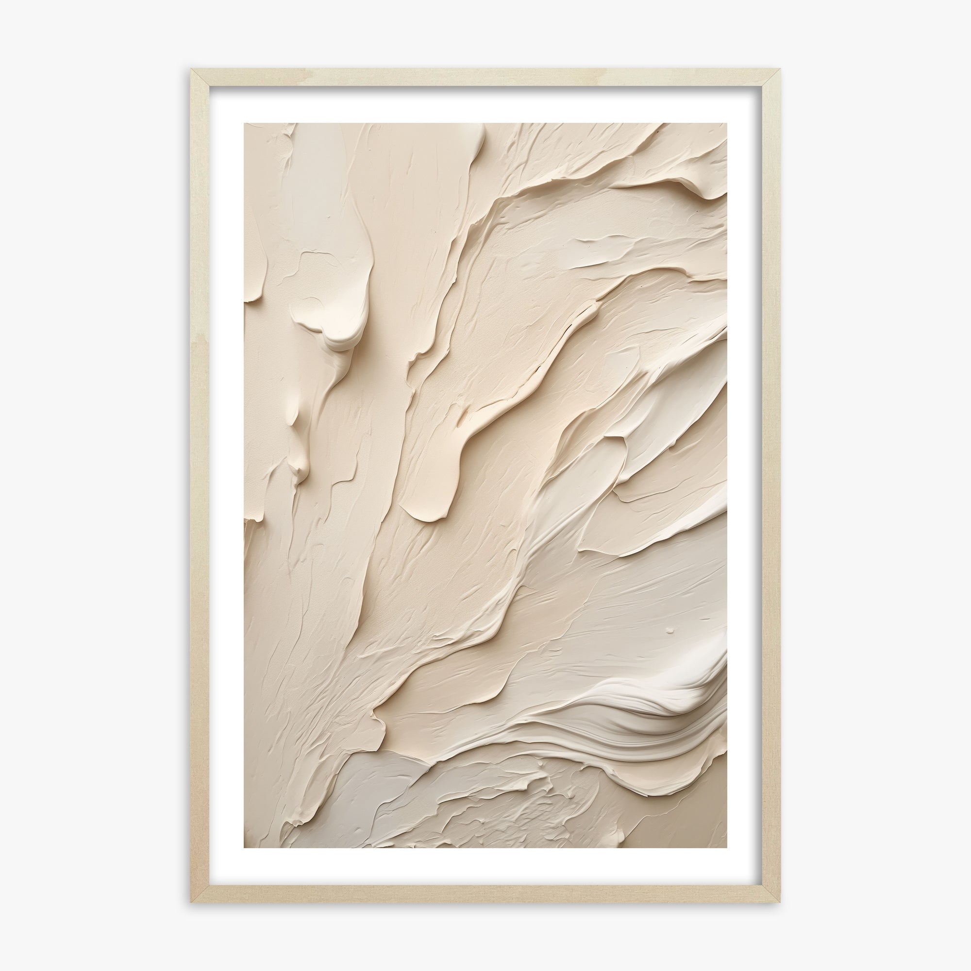 Creamy Cascade, 70x100cm Framed Art Reproduction With Lime Wood Frame