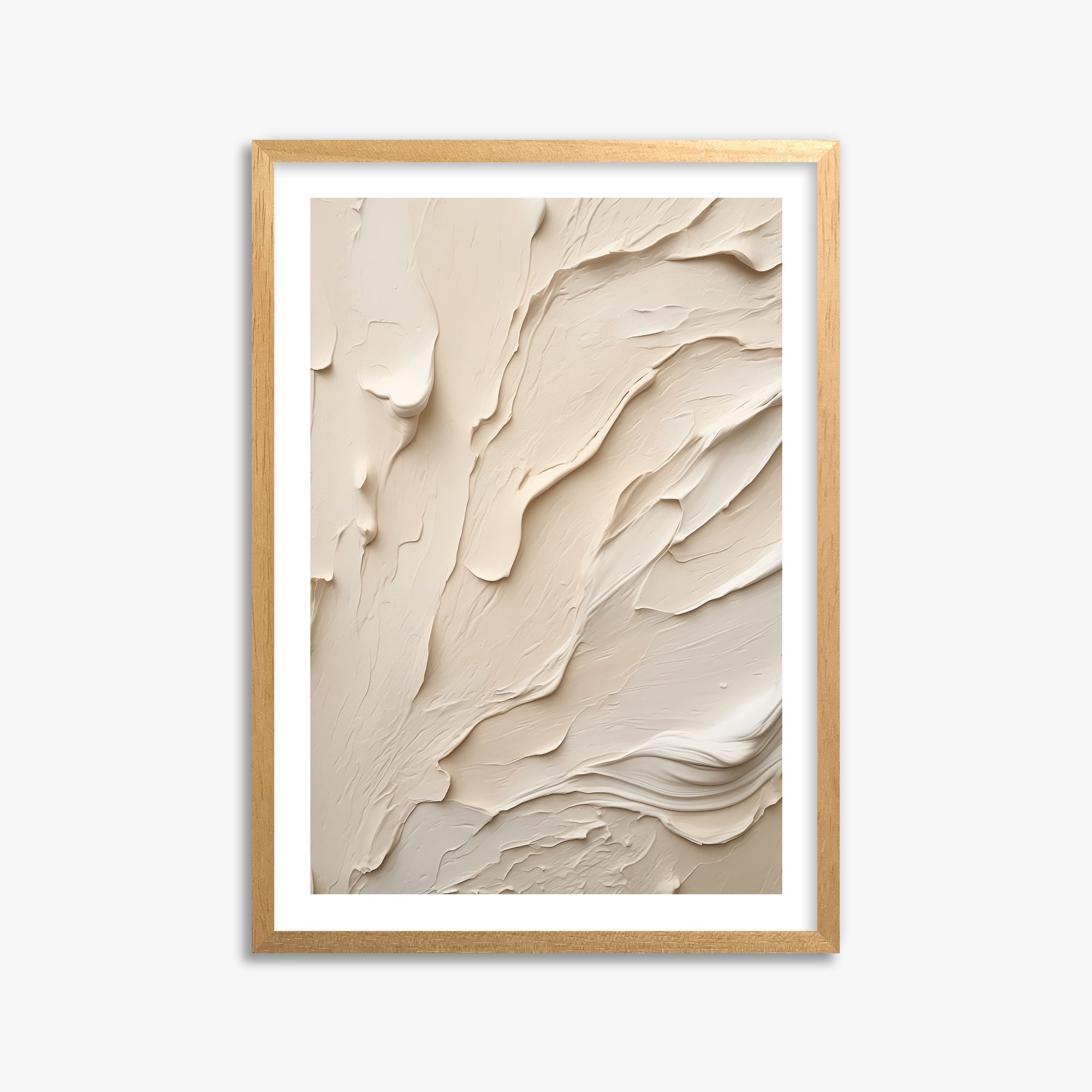 Creamy Cascade, 50x70cm Oak Framed Art Reproduction