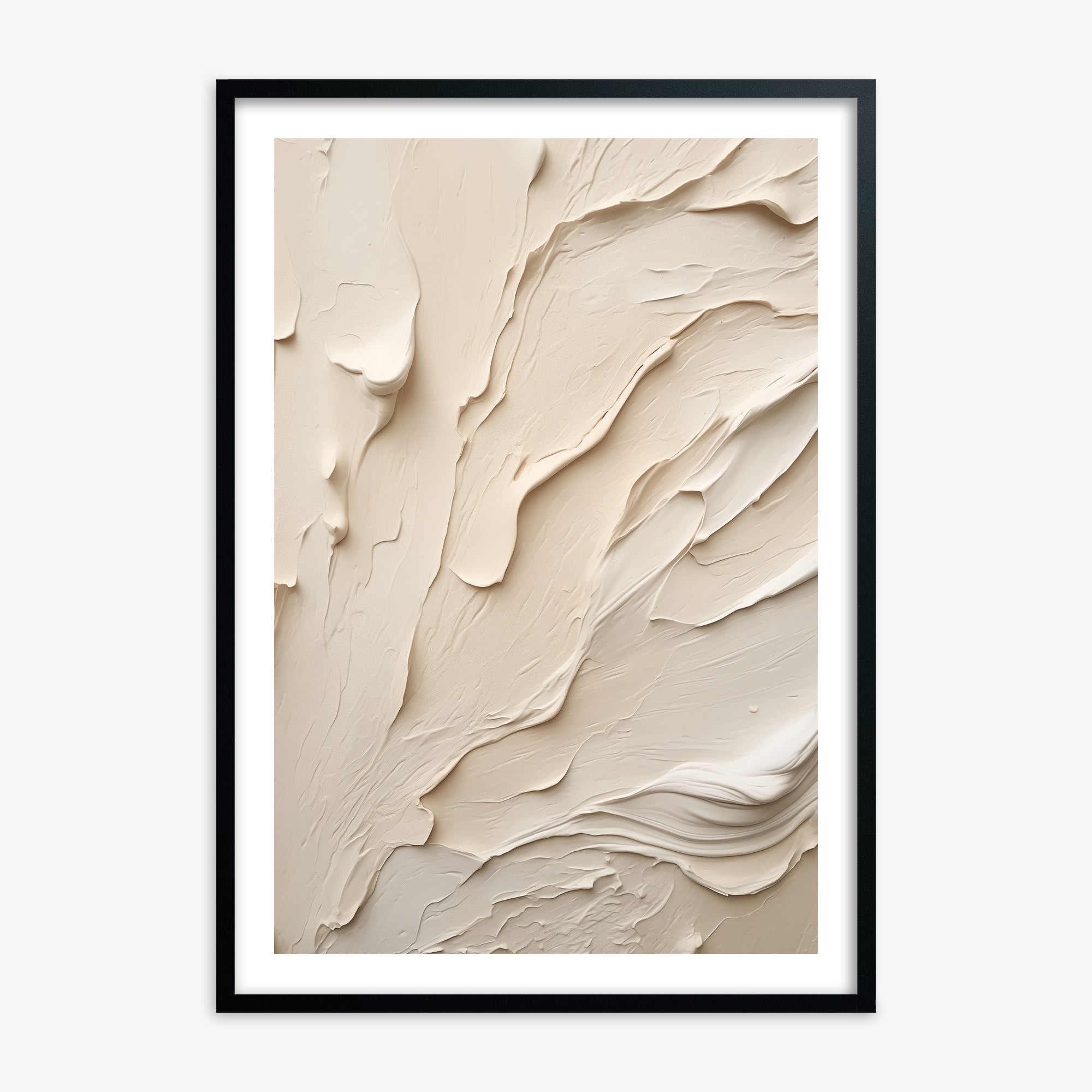 Creamy Cascade, 70x100cm Black Framed Art Reproduction