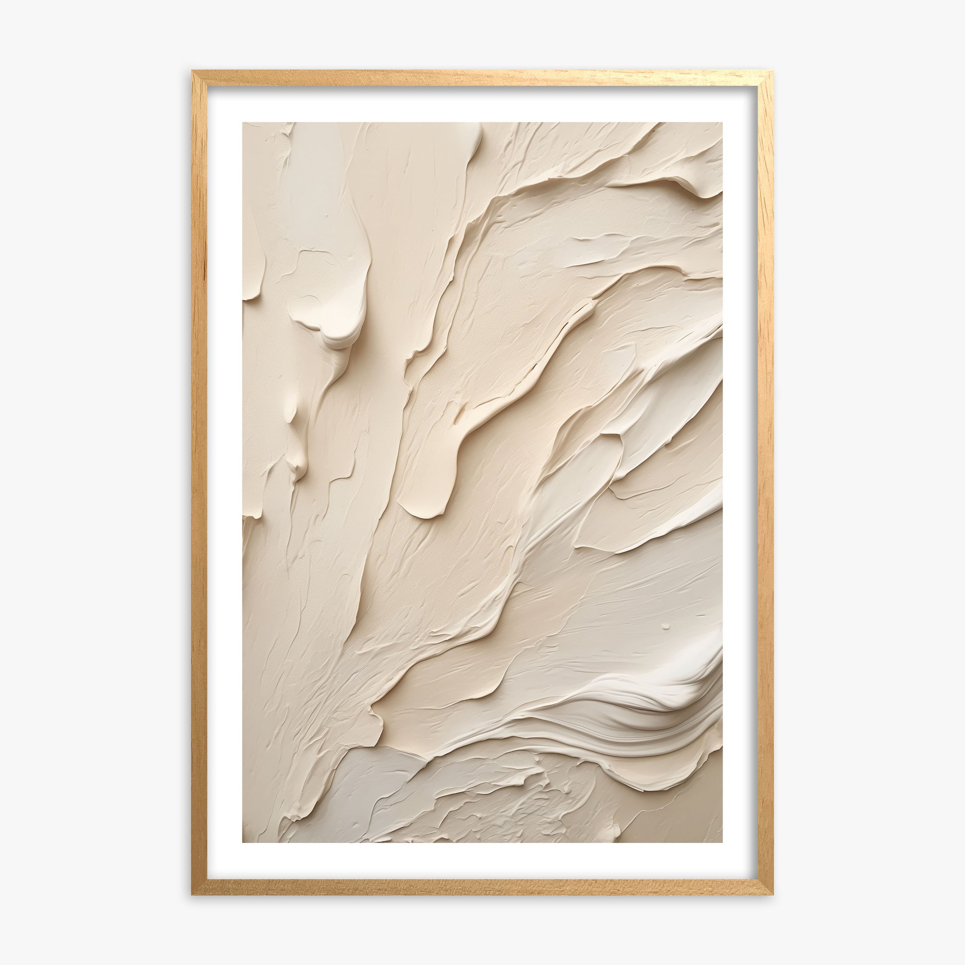 Creamy Cascade, 70x100cm Oak Framed Art Reproduction