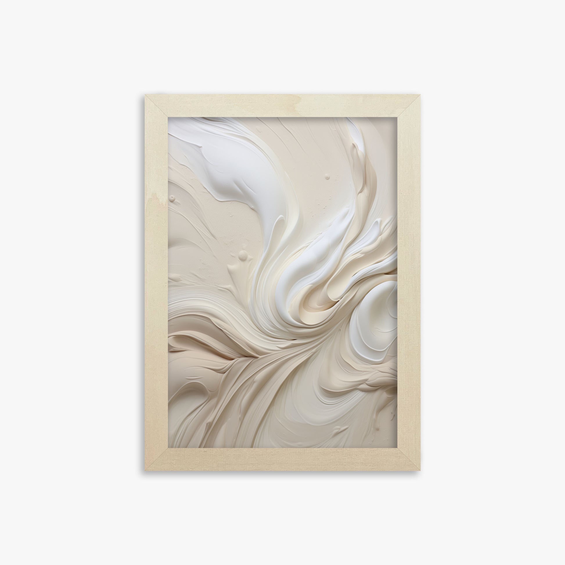 Ivory Swirl Symphony, 21x30cm Framed Poster With Lime Wood Frame