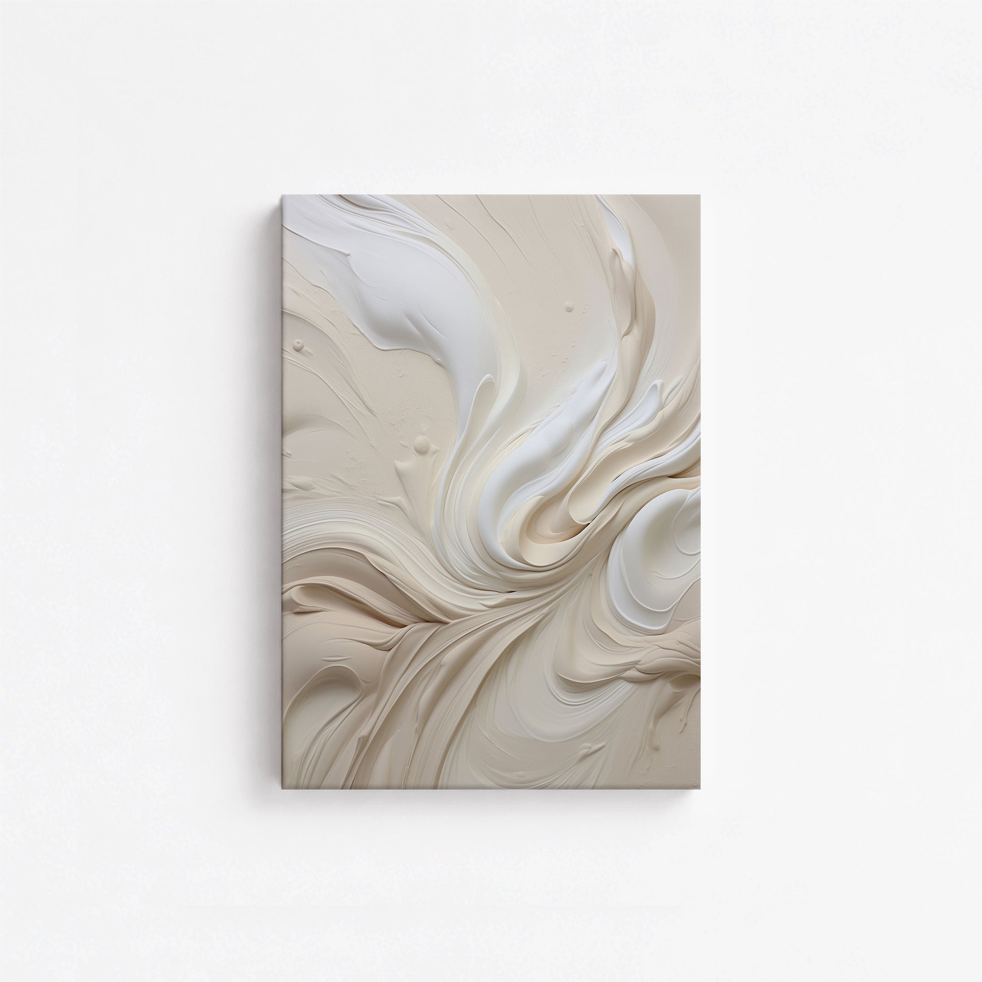Ivory Swirl Symphony, 21x30cm Satin Canvas Poster