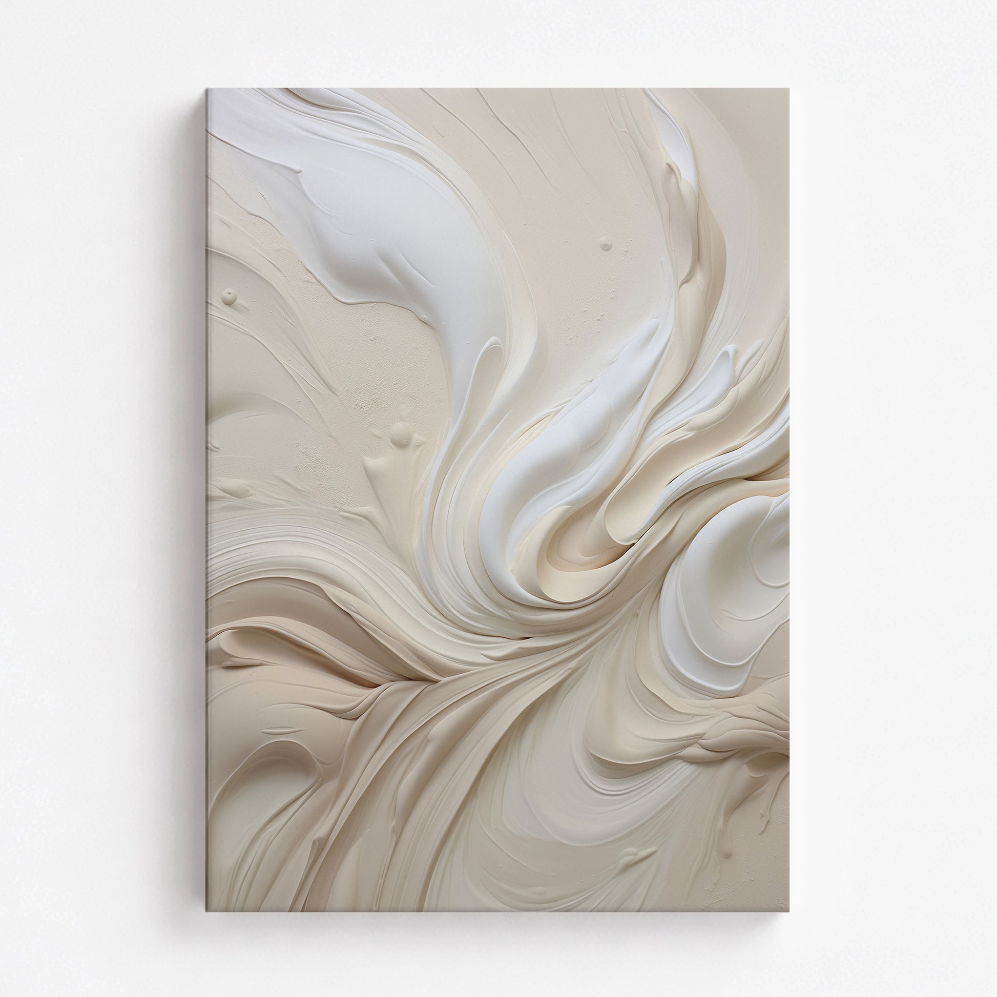 Ivory Swirl Symphony, 70x100cm Satin Canvas Poster