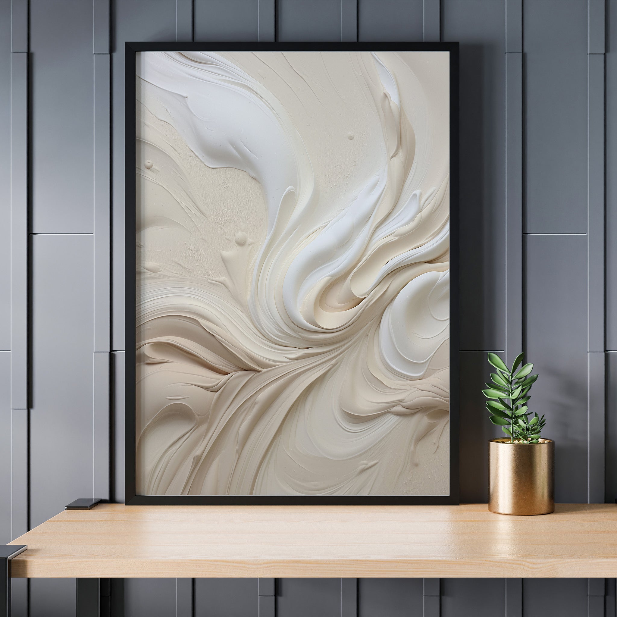 Design Concept No. 24 for Ivory Swirl Symphony Modern Poster Art