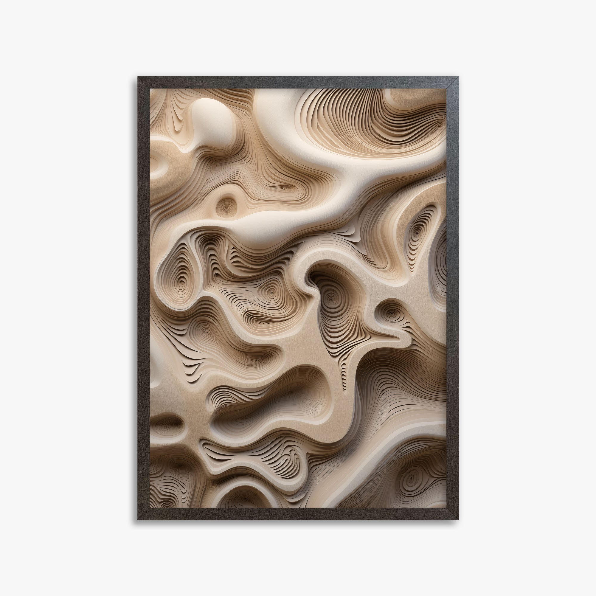 Eroded Echoes, 50x70cm Framed Poster With Espresso Frame