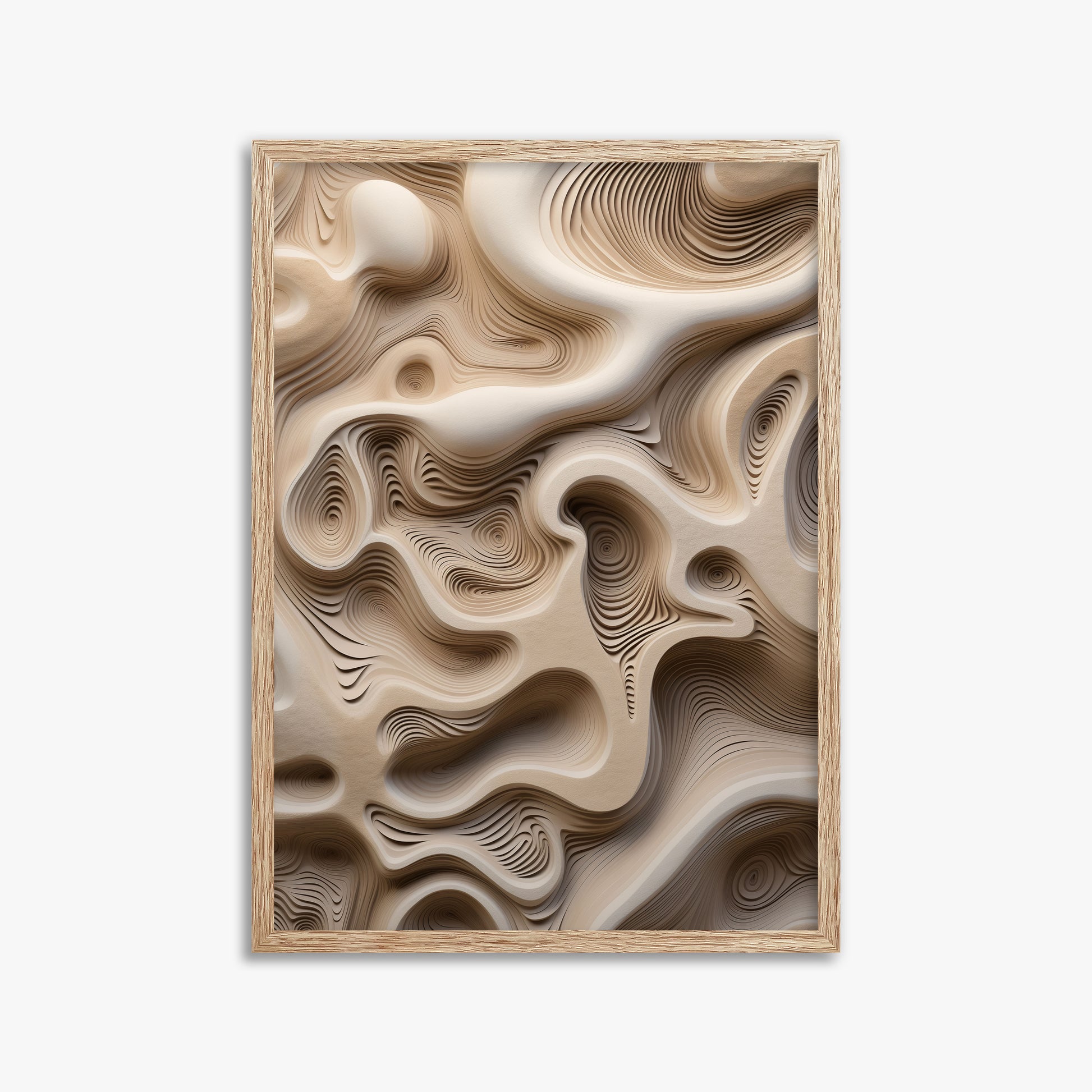 Eroded Echoes, 50x70cm Framed Poster With Raw Oak Frame