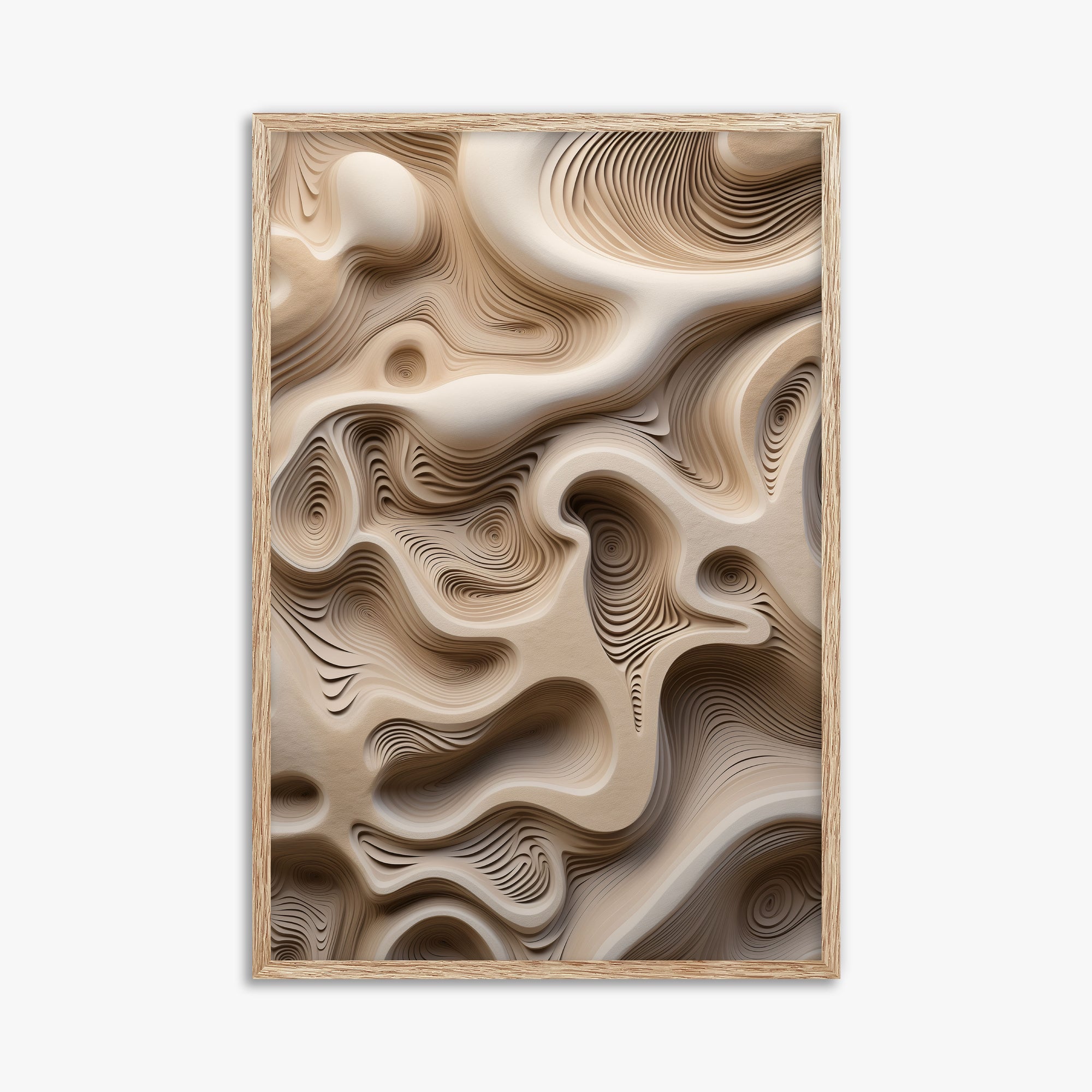 Eroded Echoes, 61x91cm Framed Poster With Raw Oak Frame