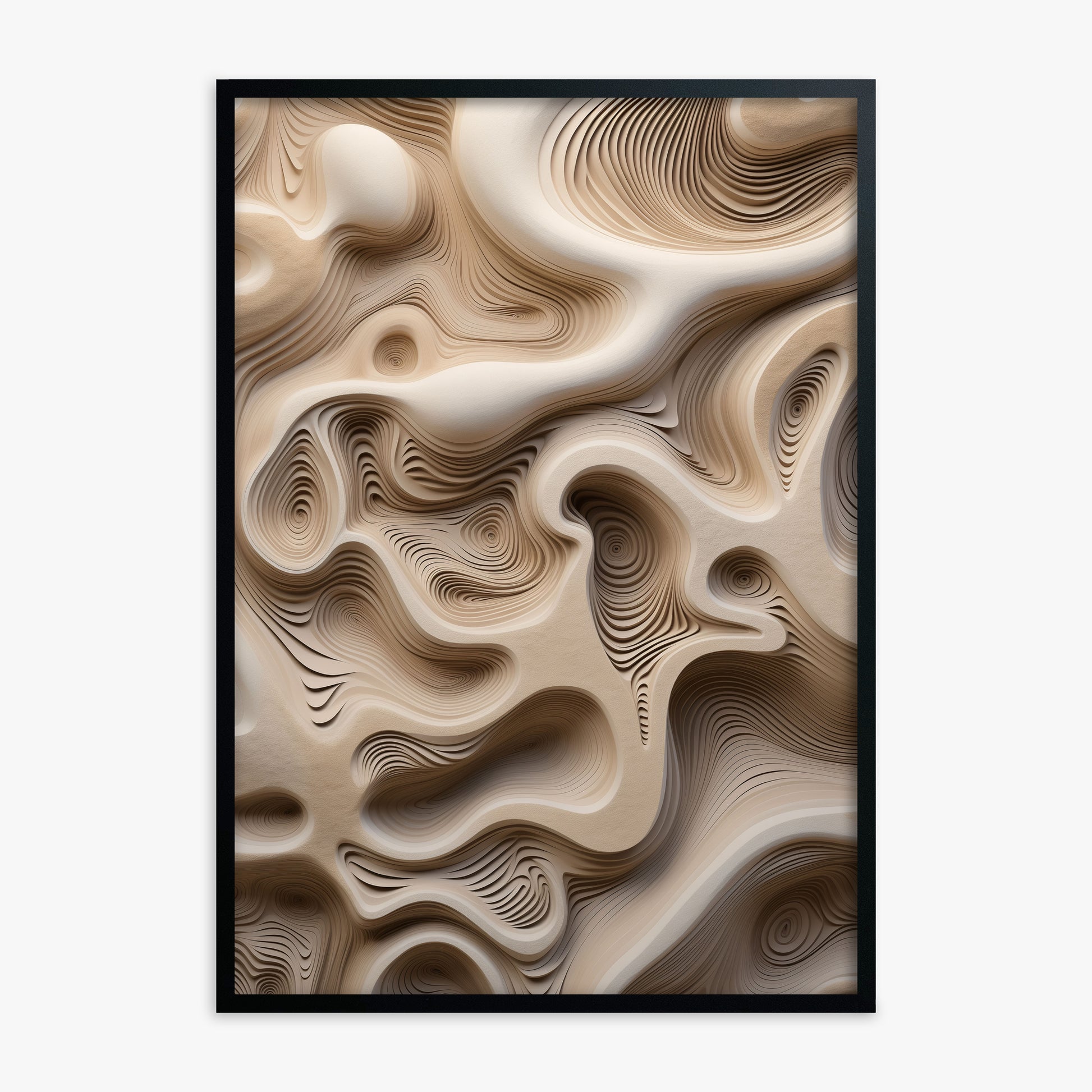 Eroded Echoes, Black Framed Poster With Black Frame