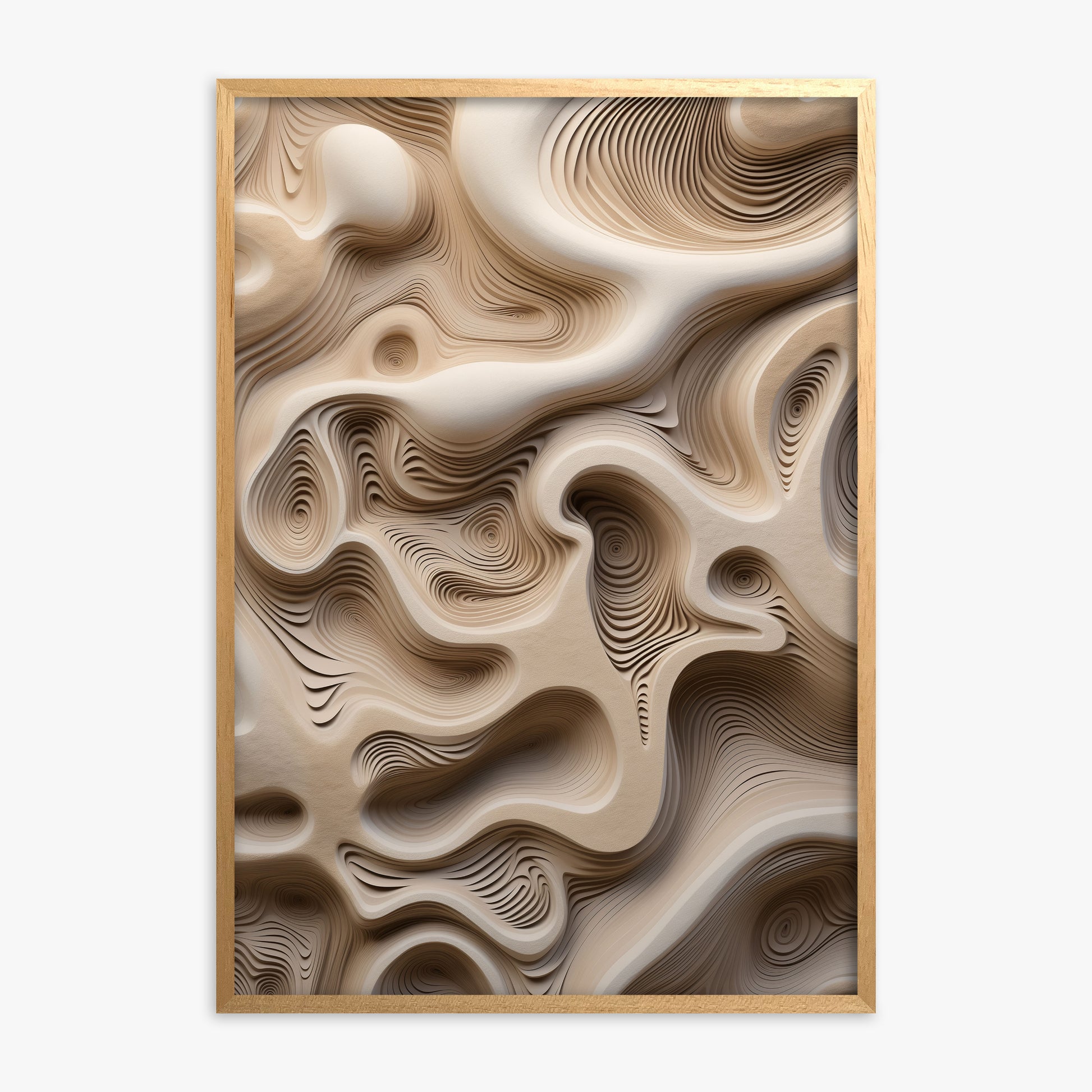 Eroded Echoes, Oak Framed Poster With Oak Frame