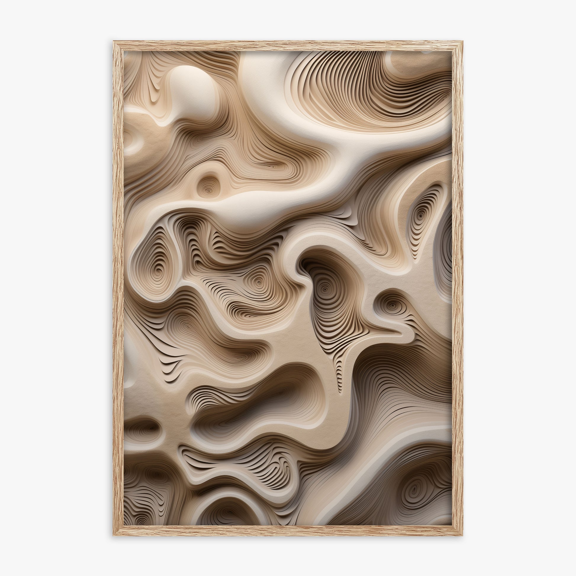 Eroded Echoes, 70x100cm Framed Poster With Raw Oak Frame