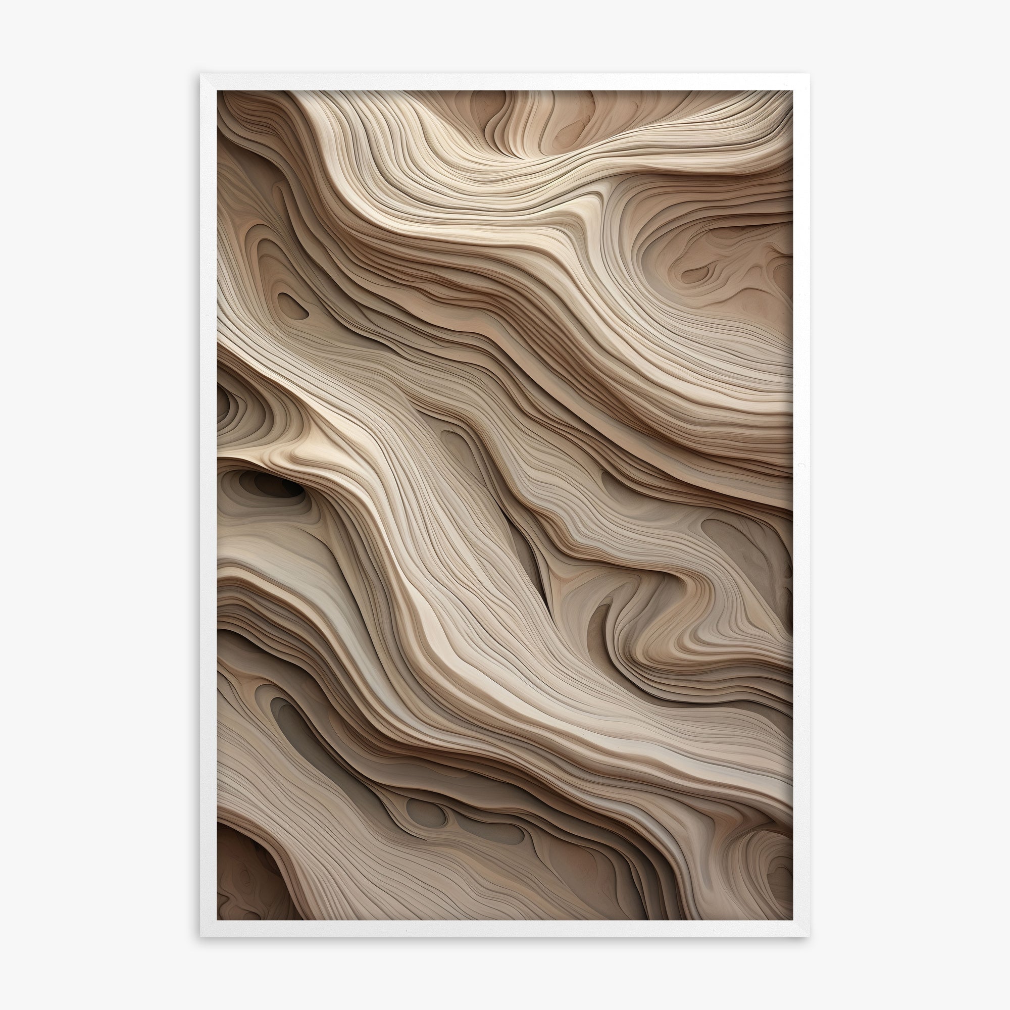 Whispers of Sandstone, White Framed Poster With White Frame