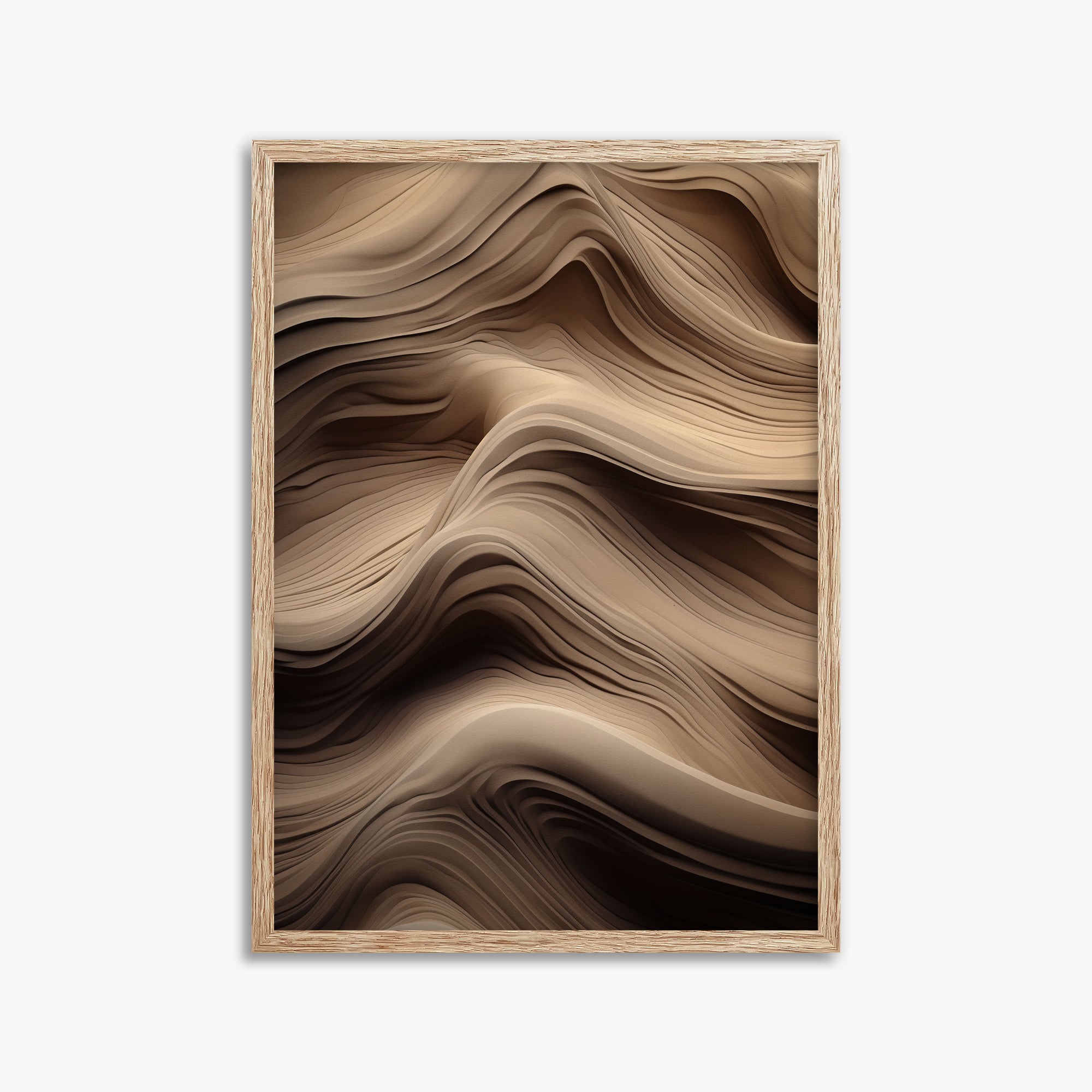 Sculpted Sands, 50x70cm Framed Poster With Raw Oak Frame