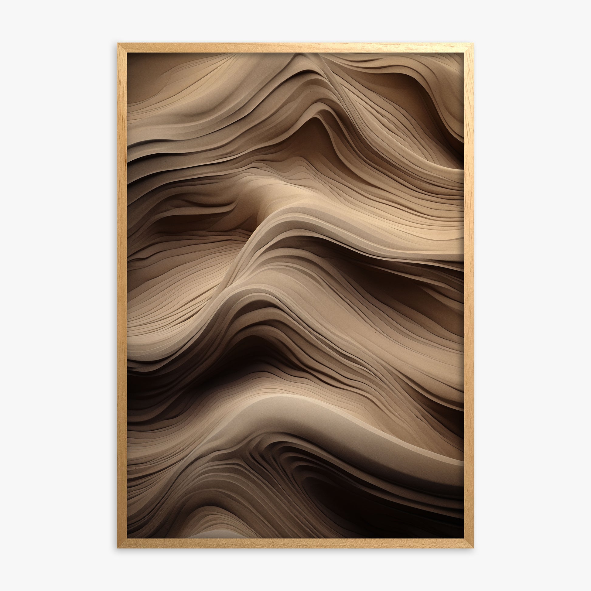 Sculpted Sands, Oak Framed Poster With Oak Frame