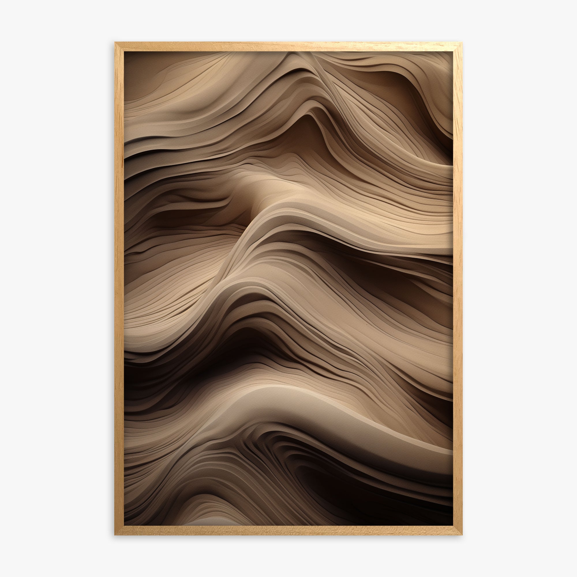 Sculpted Sands, Oak Framed Poster With Oak Frame