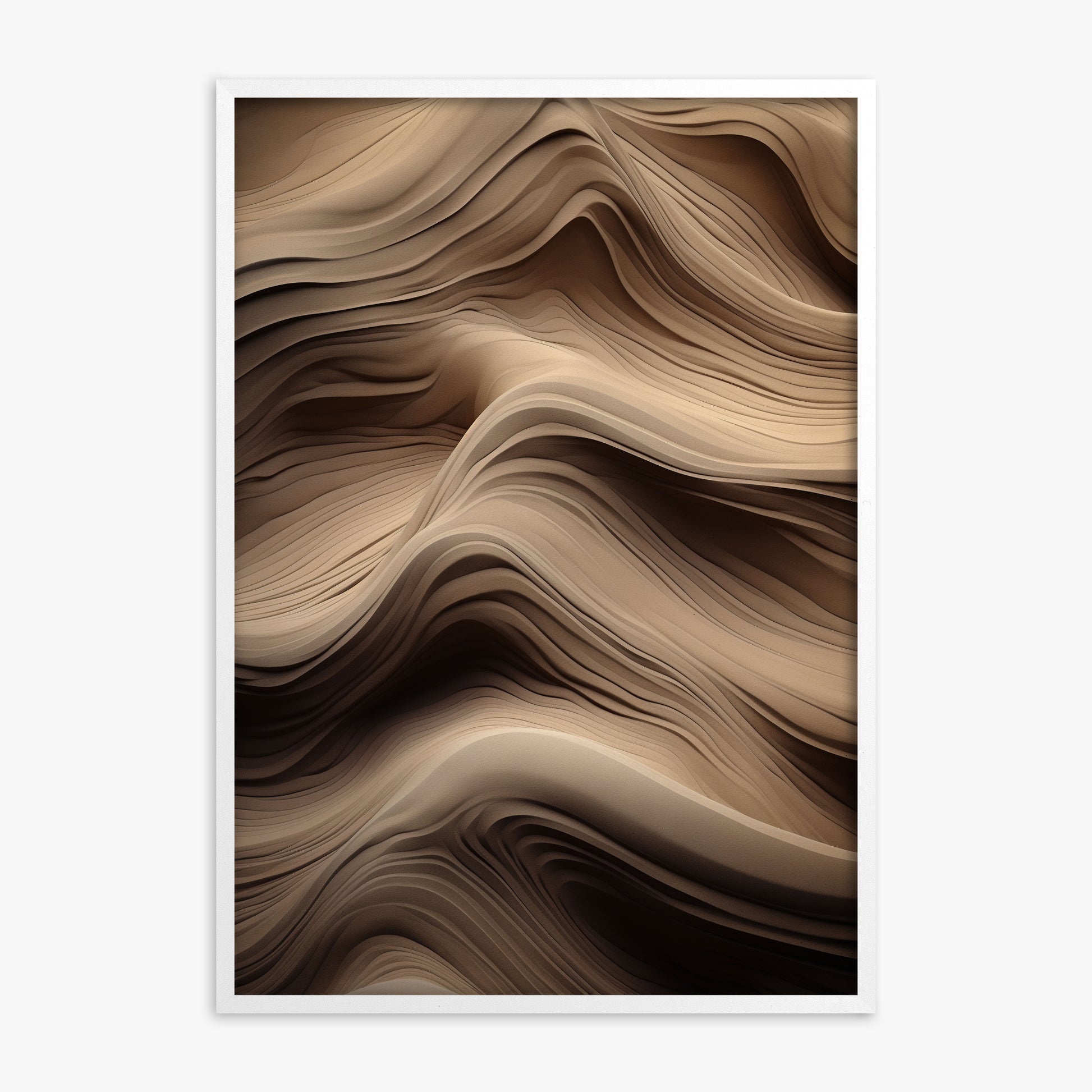 Sculpted Sands, White Framed Poster With White Frame